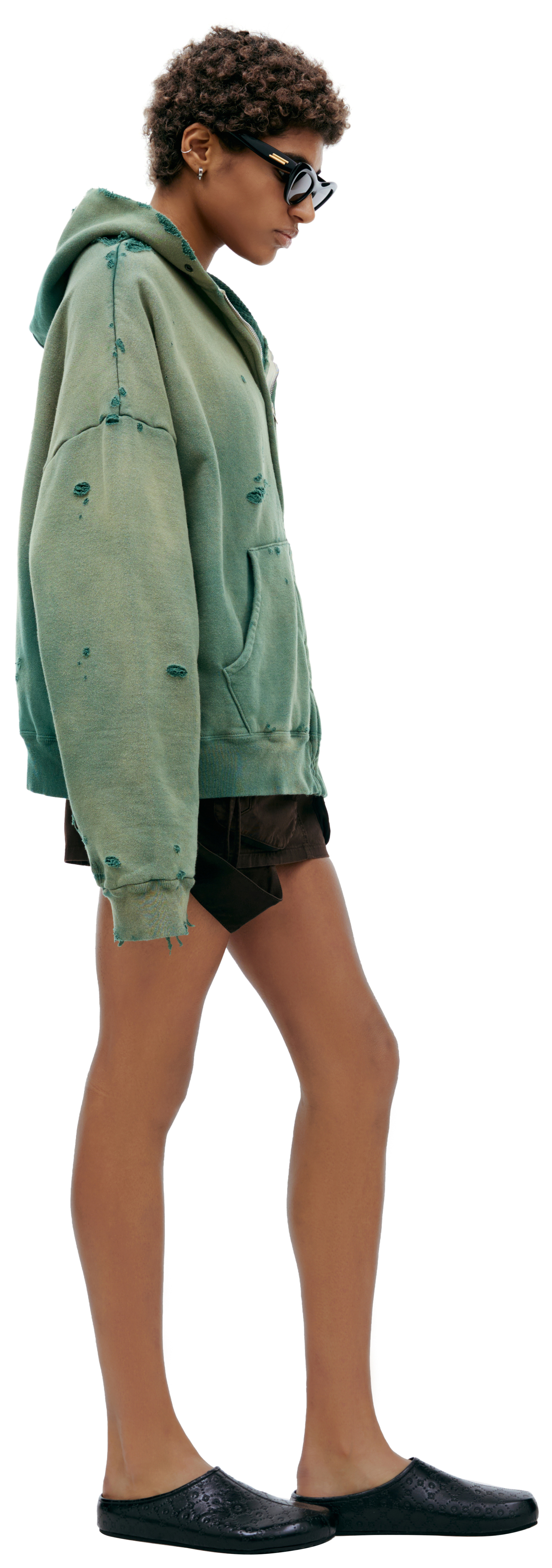 Saint Mxxxxxx Green hoodie with zipper