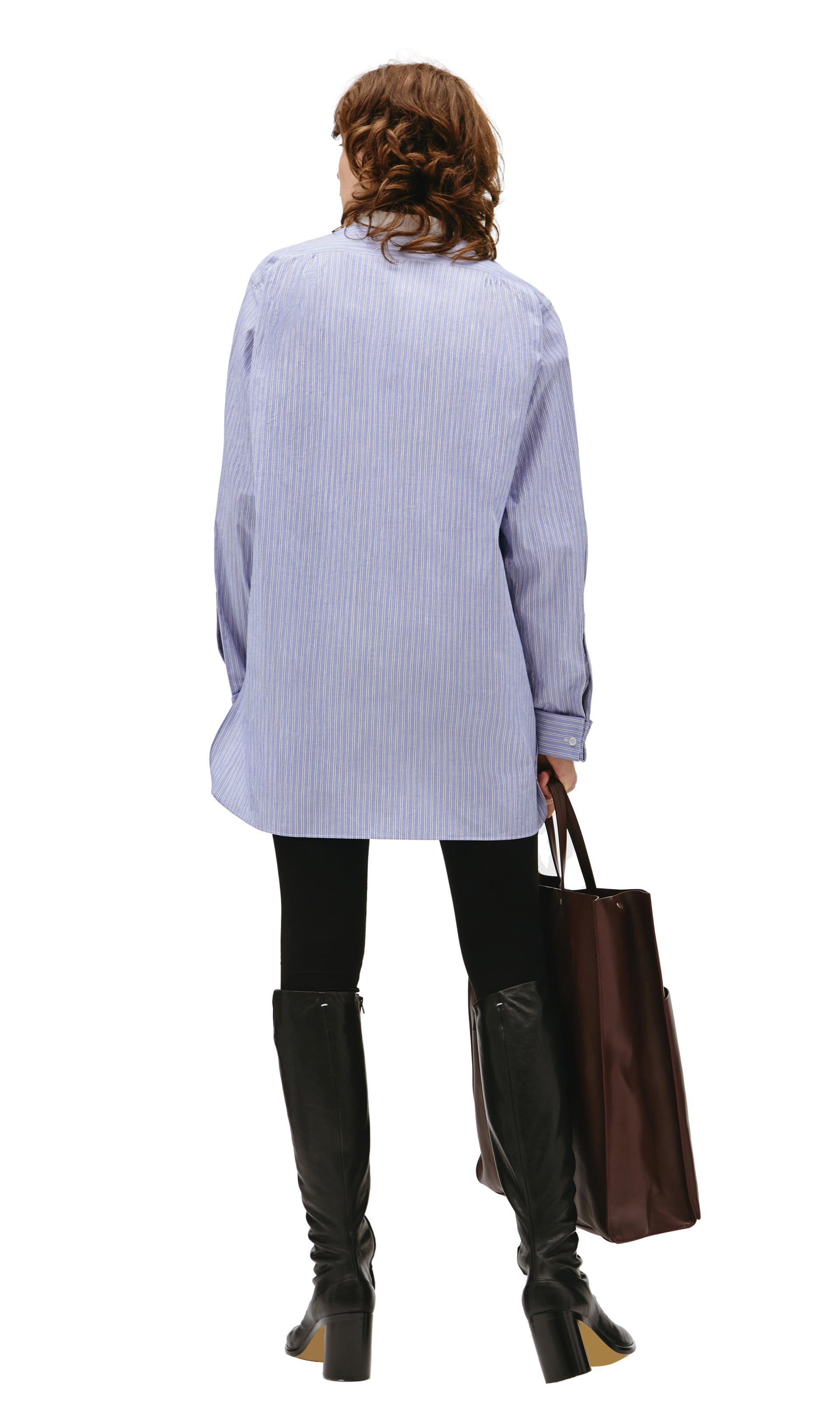 Maison Margiela Blue striped embroireded shirt