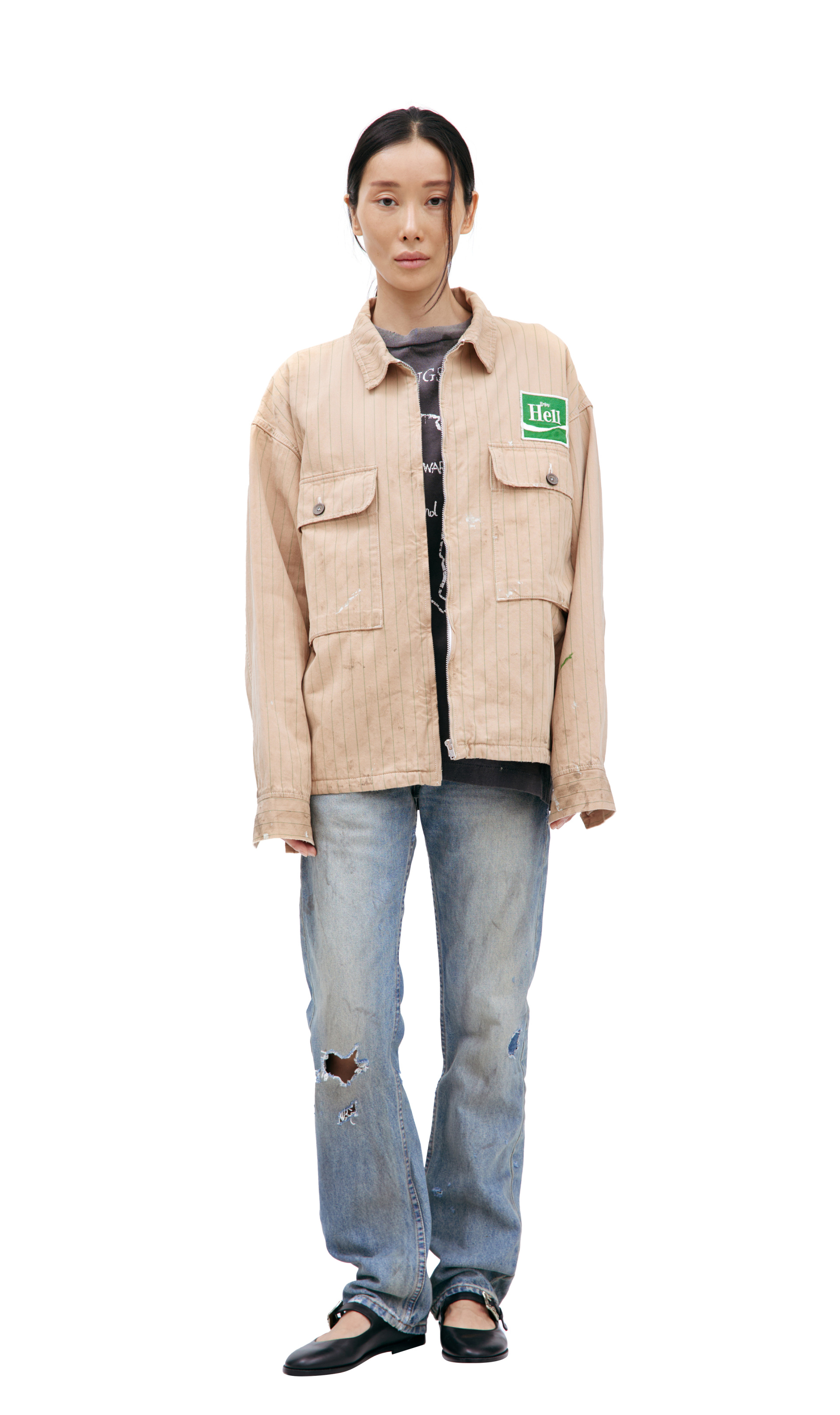Saint Mxxxxxx Beige jacket with patch