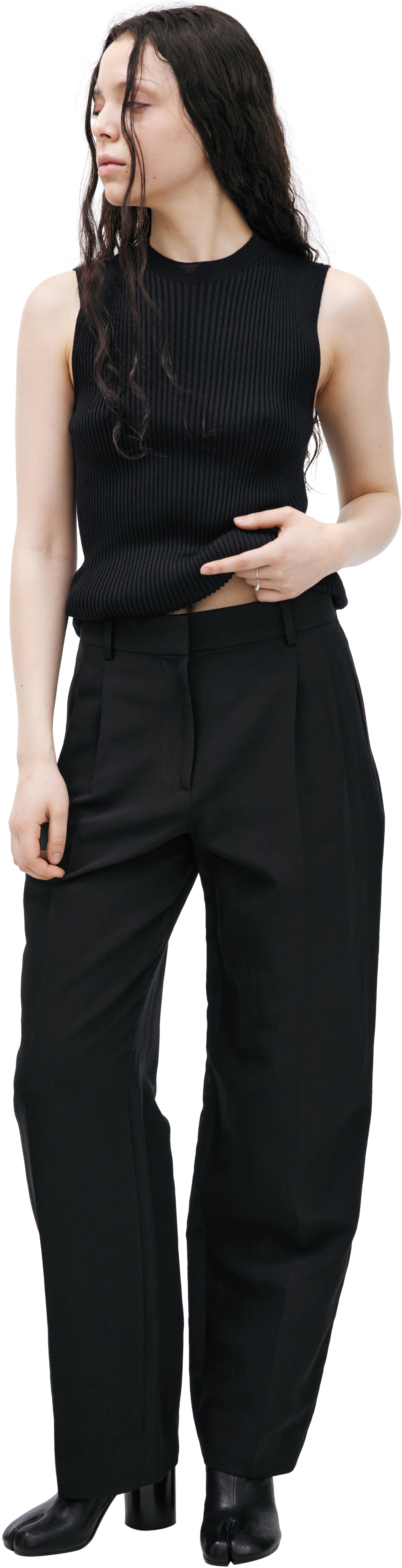 The Row Black arrow trousers