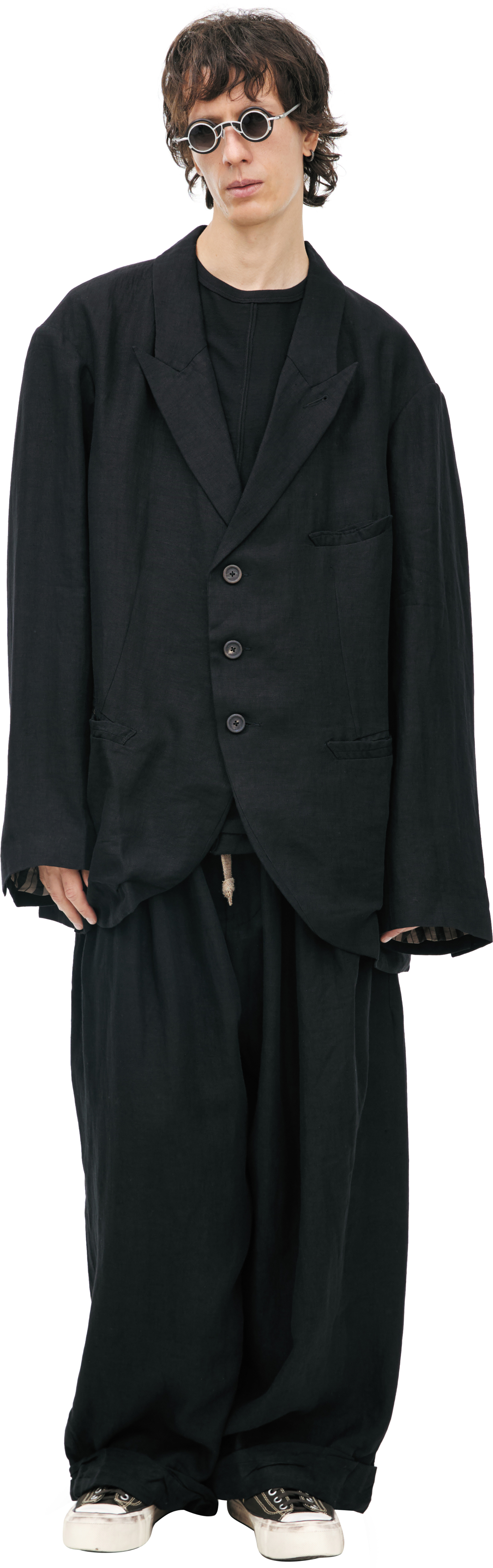 Ziggy Chen Black linen jacket
