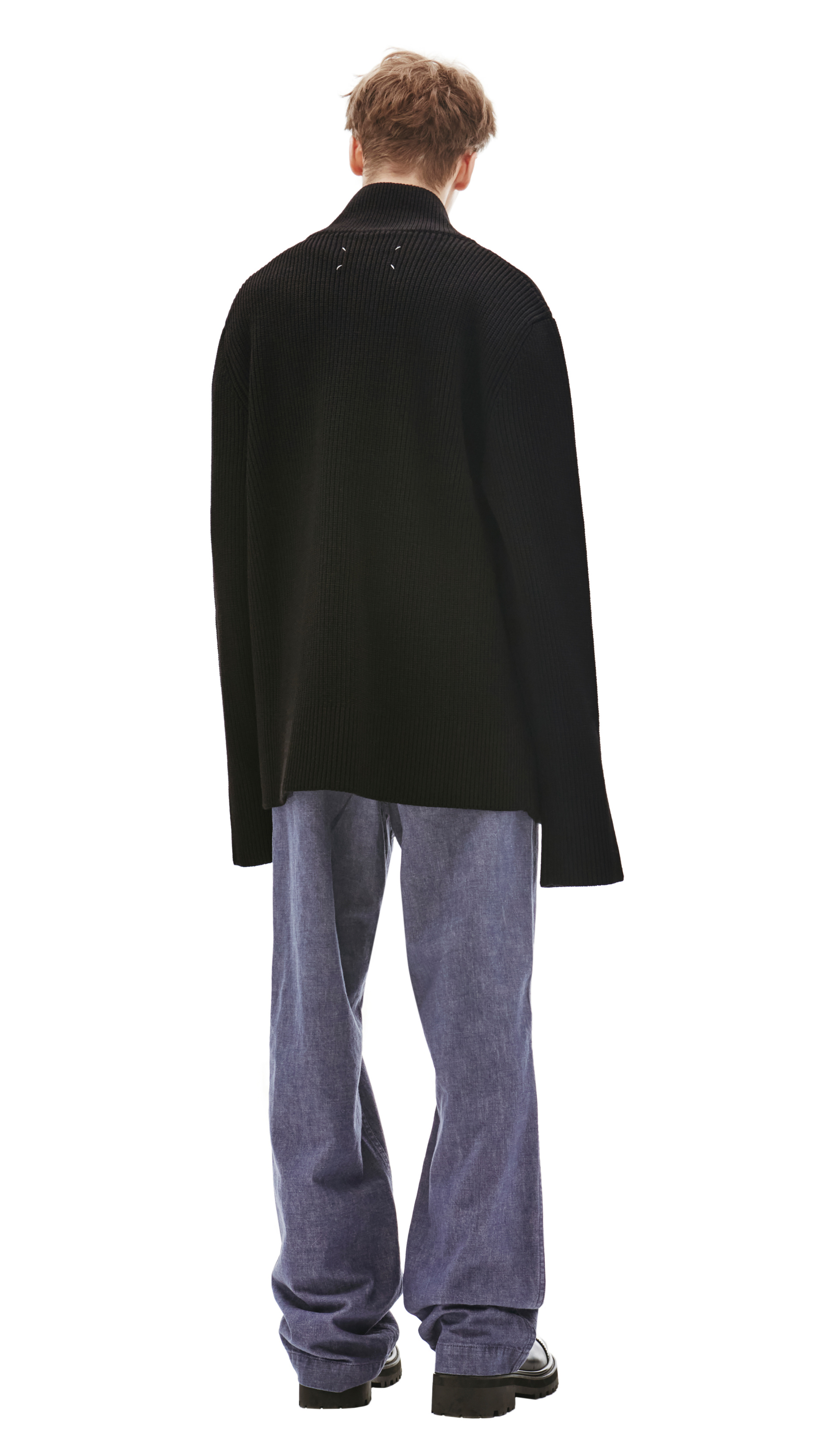 Maison Margiela Black Zip Cardigan