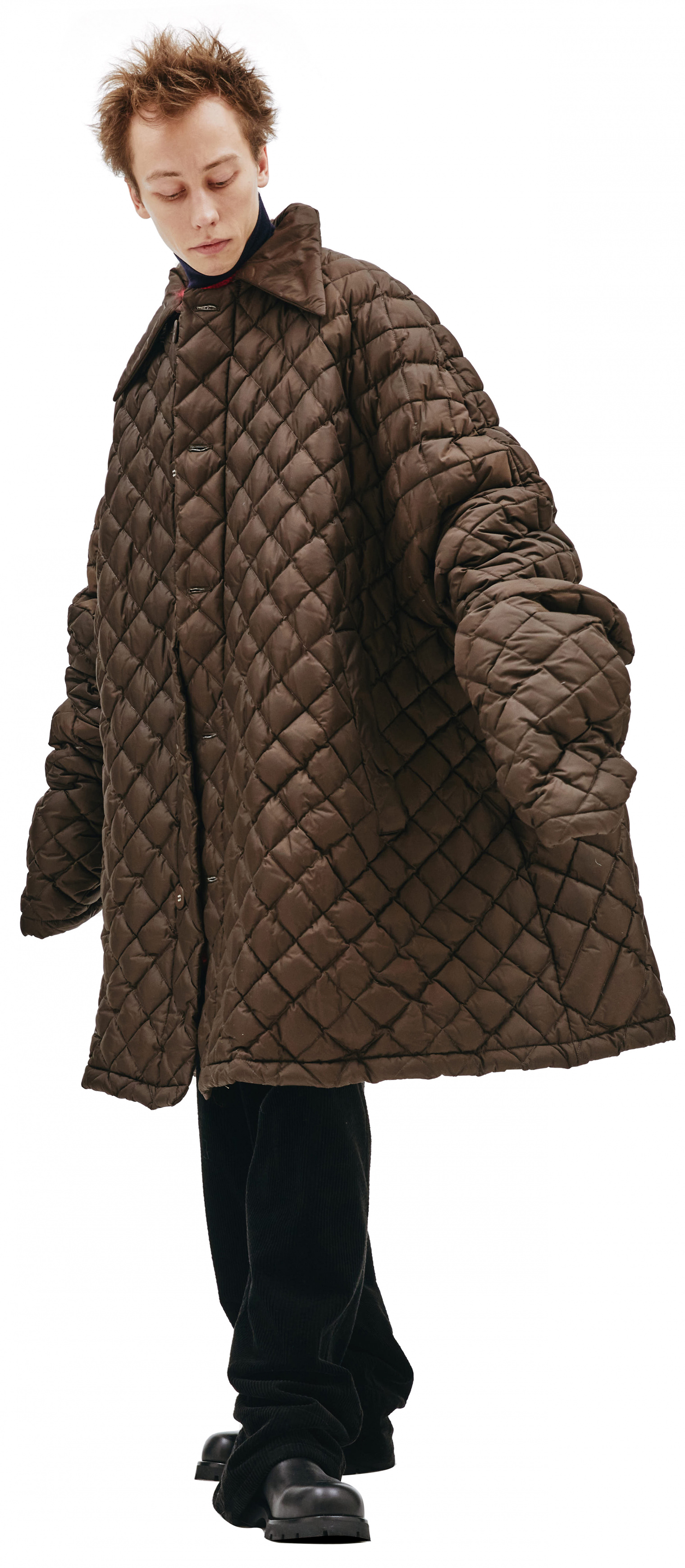 Buy Raf Simons men oversized quilted jacket in brown for $4,915 ...