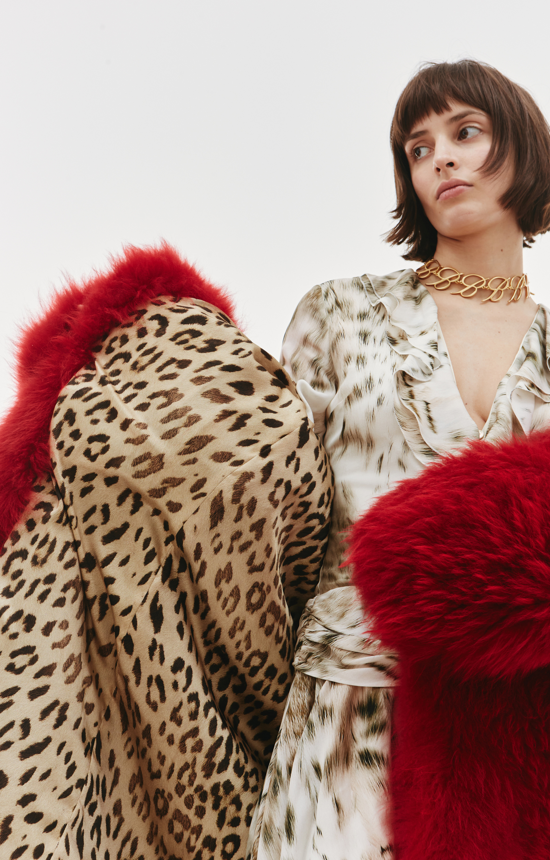 Blumarine Fluffy midi fur coat