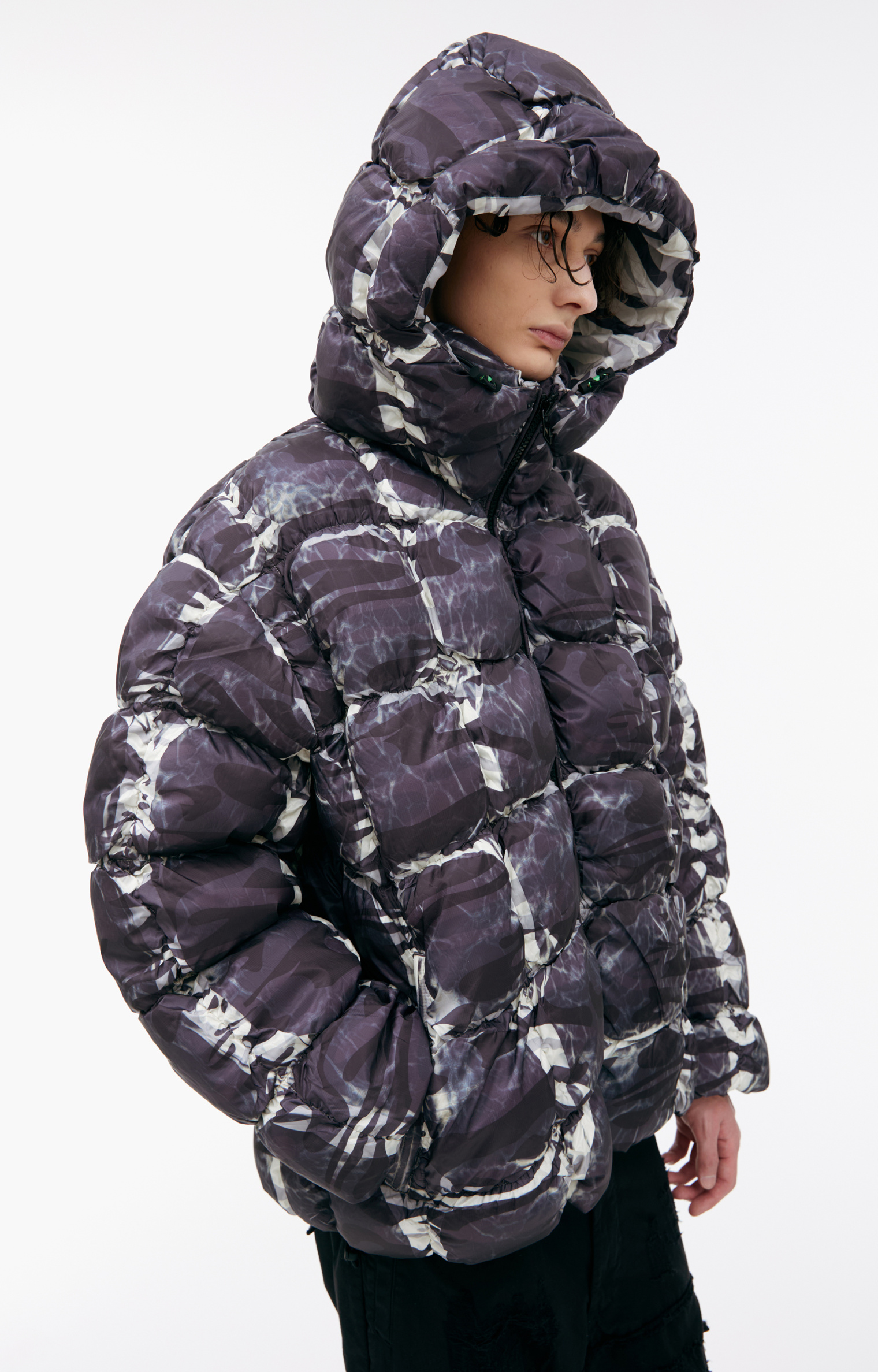 Diesel Camouflage hooded down jacket