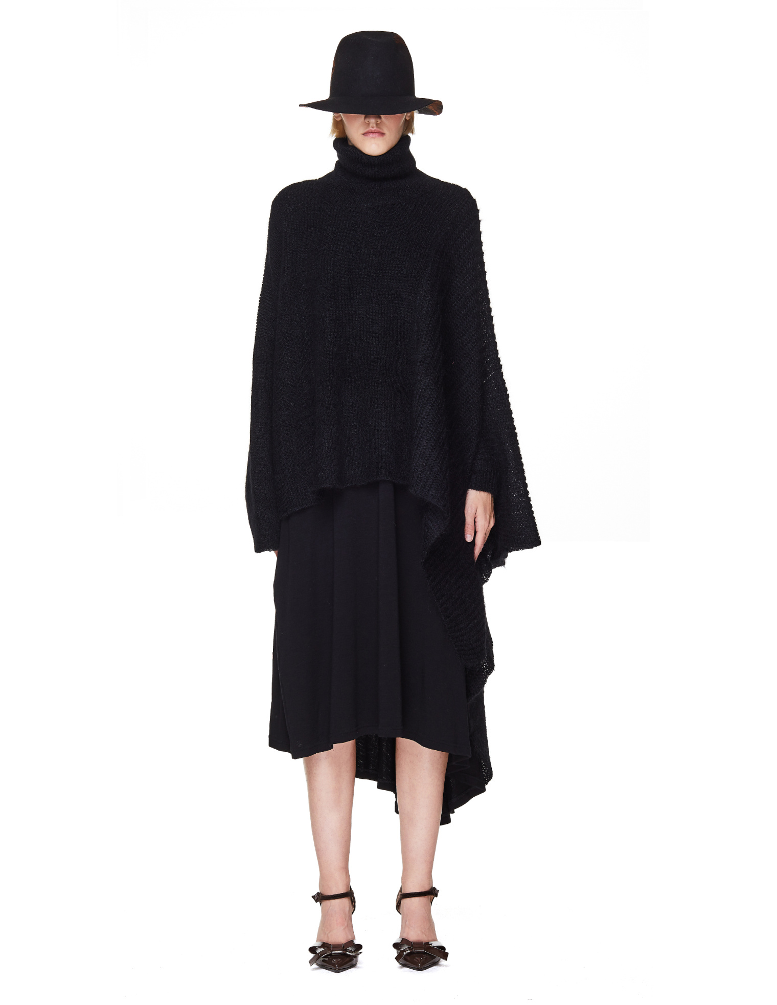 Yohji Yamamoto Black Mohair Poncho
