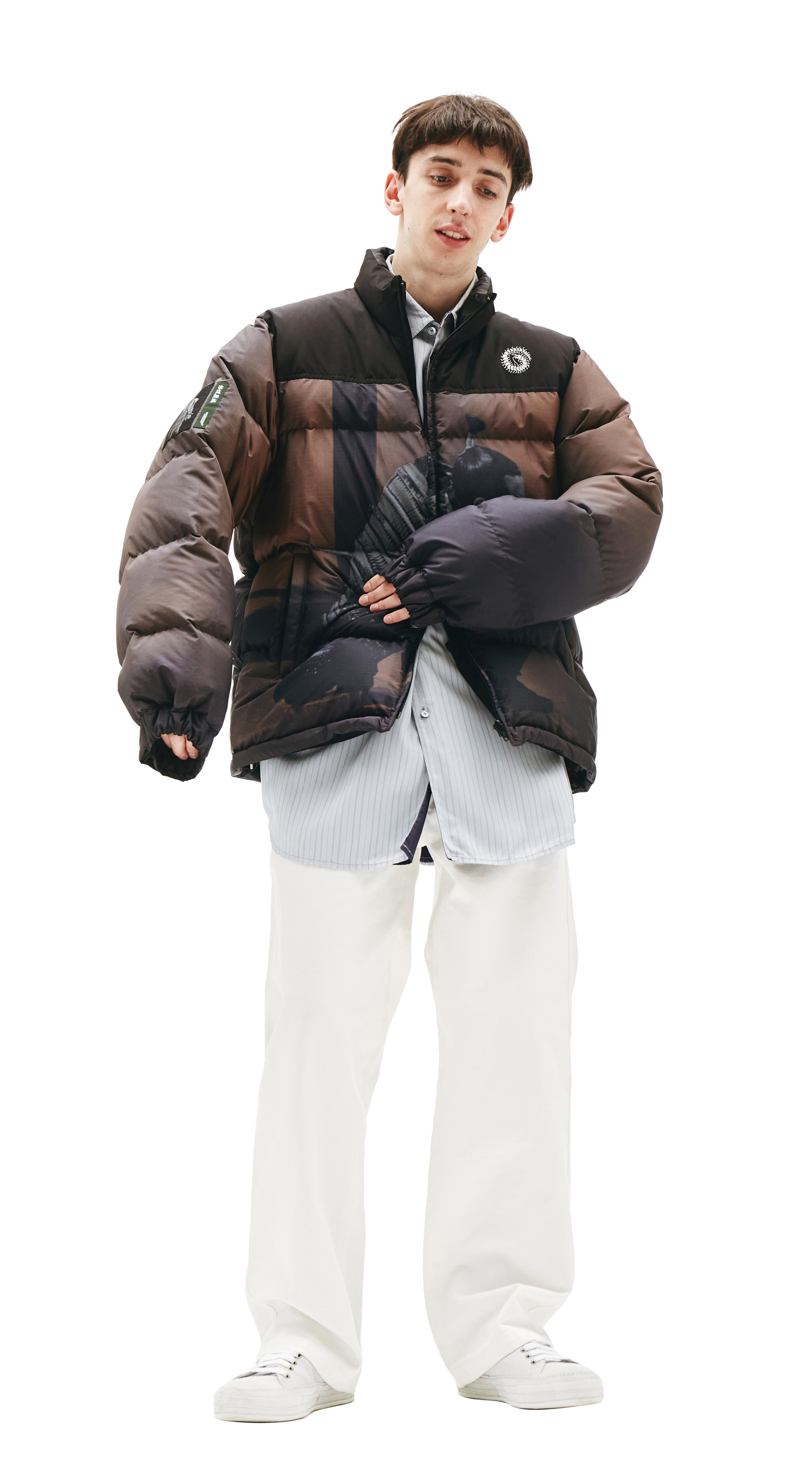 Undercover Brown Printed Down Jacket