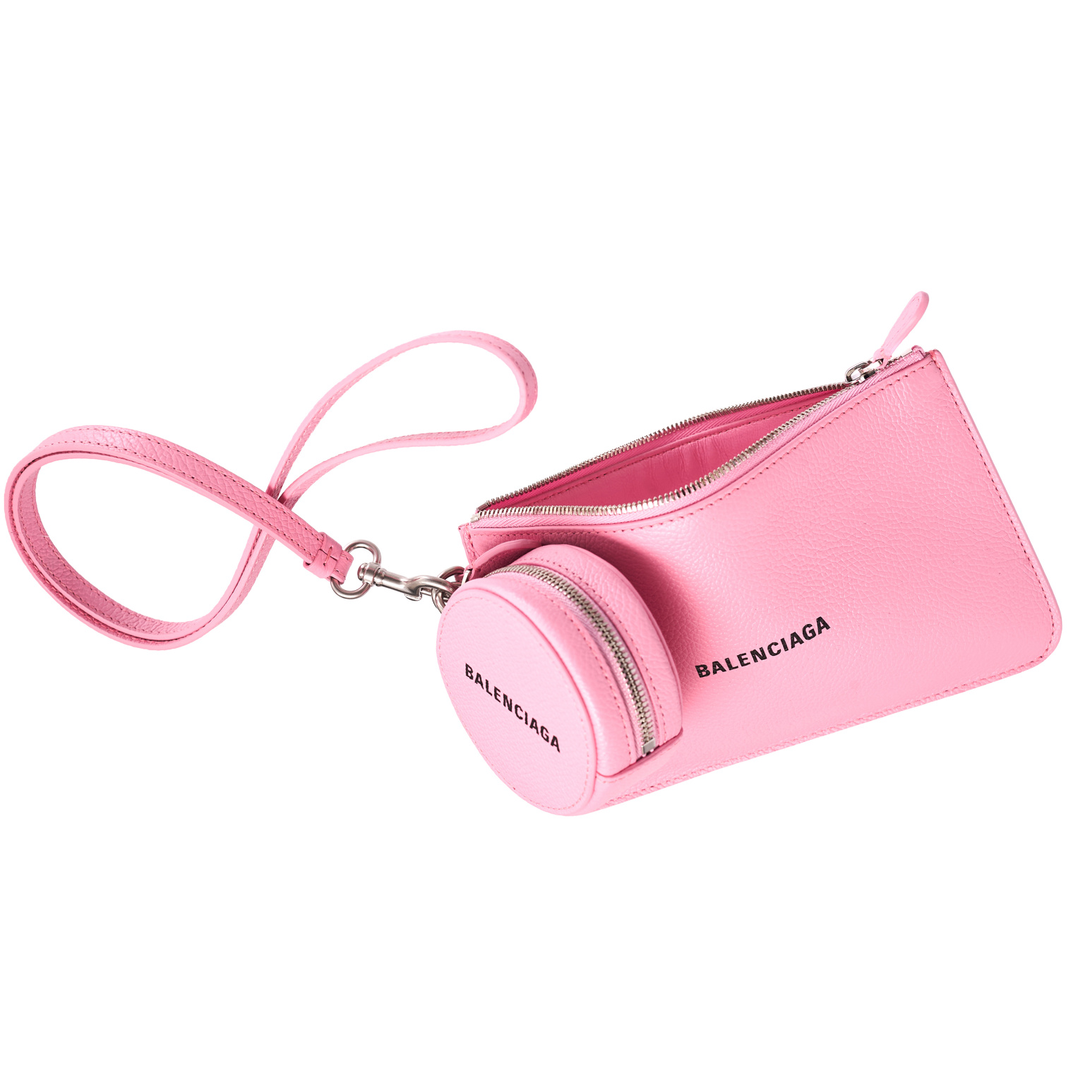 Balenciaga Cash Wallet in Pink Grained Leather