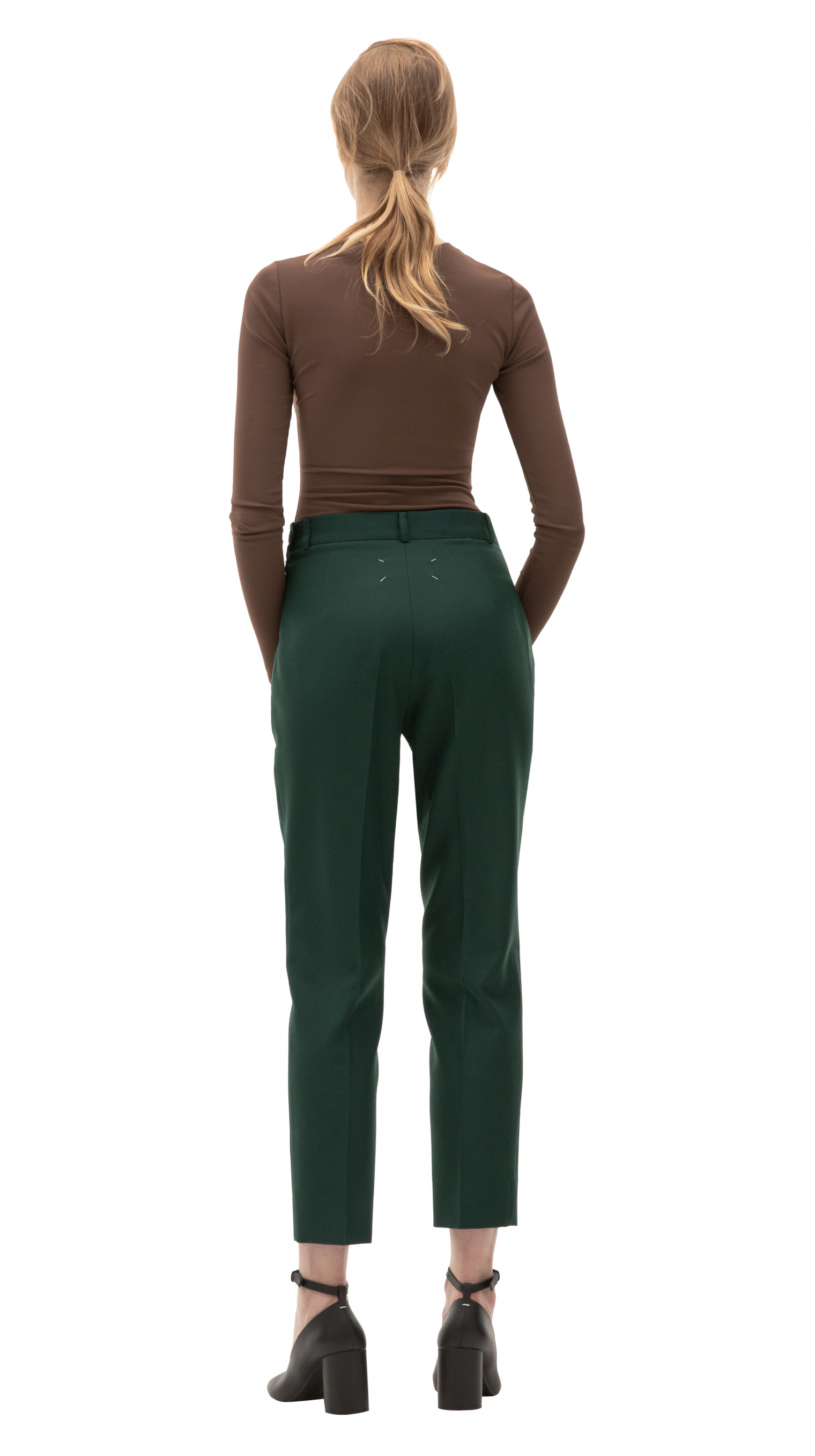 Maison Margiela Green High-Waisted Trousers