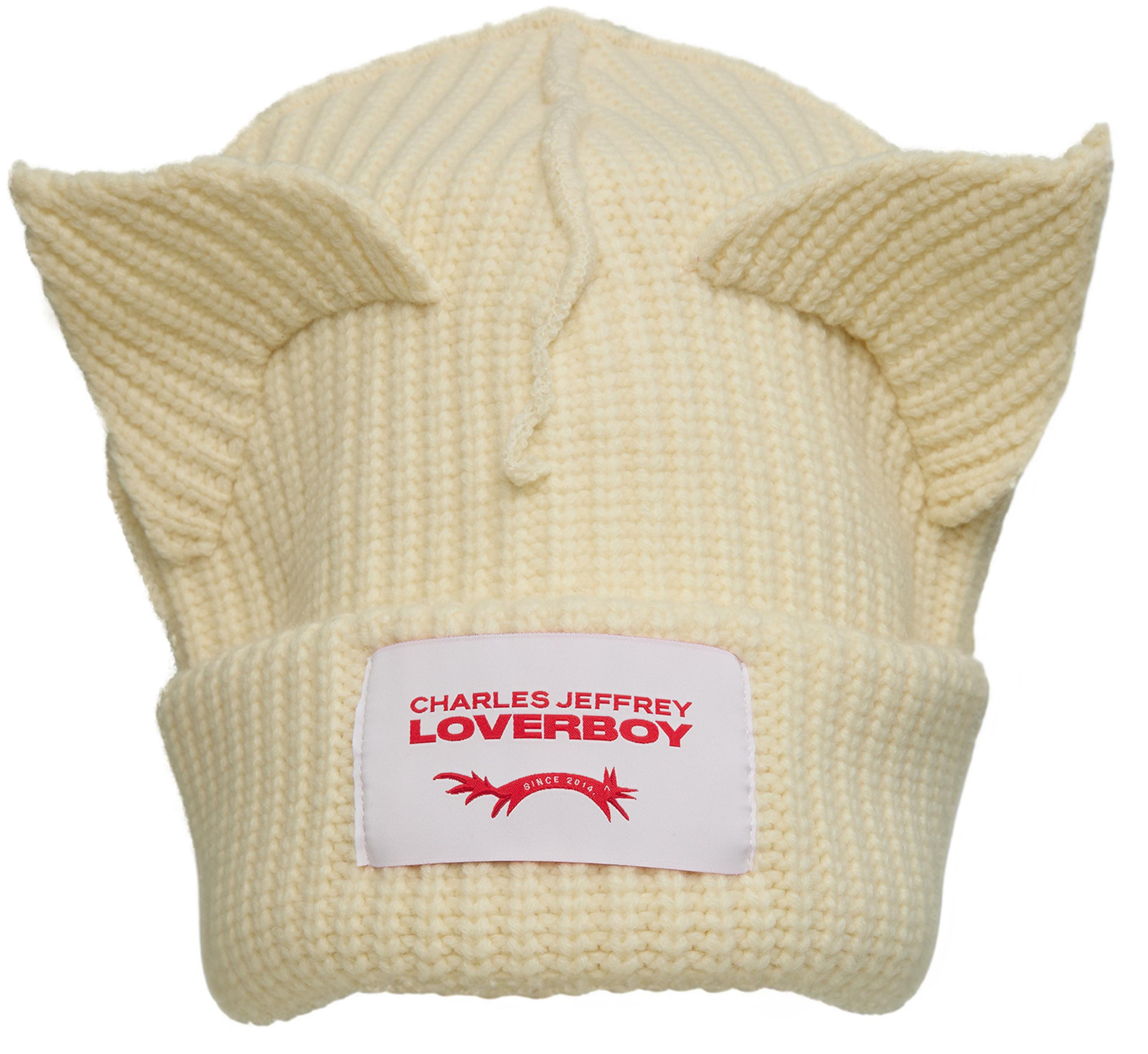 CHARLES JEFFREY LOVERBOY Beige wool beanie