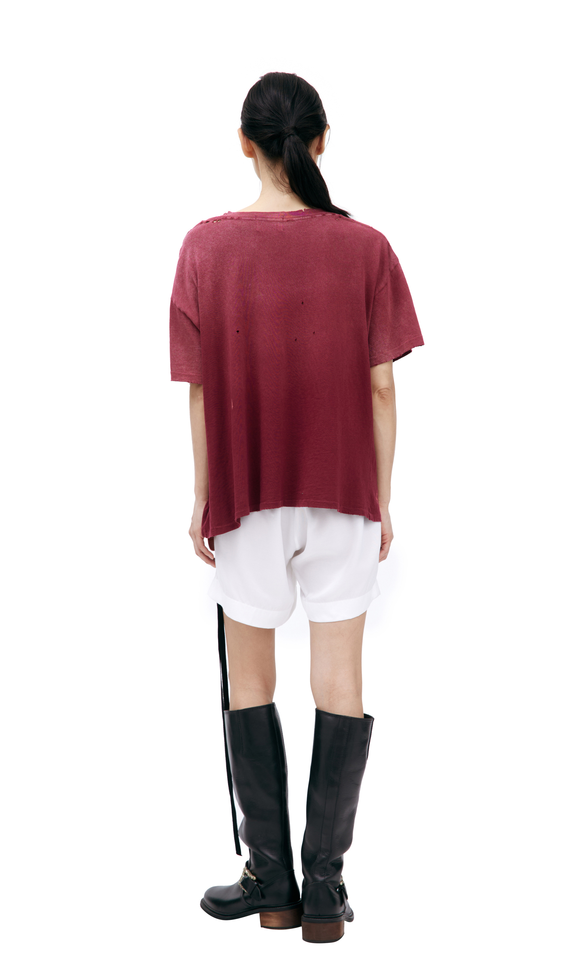 Enfants Riches Déprimés Burgundy T-shirt with print