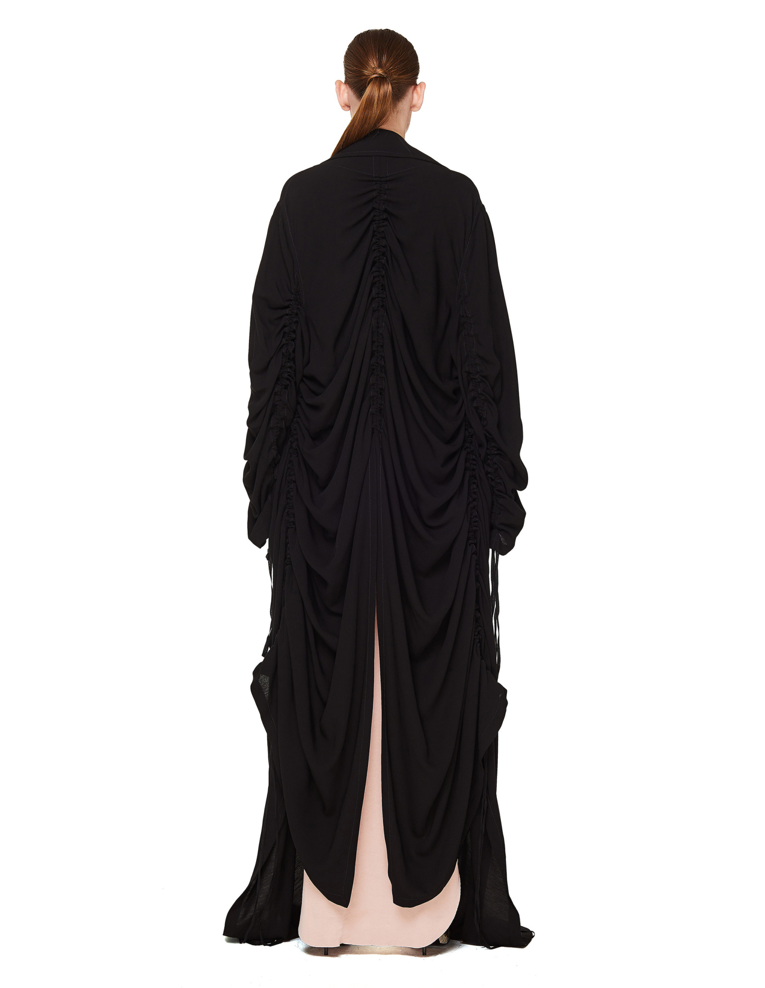 Ann Demeulemeester Черный плащ с драпировками