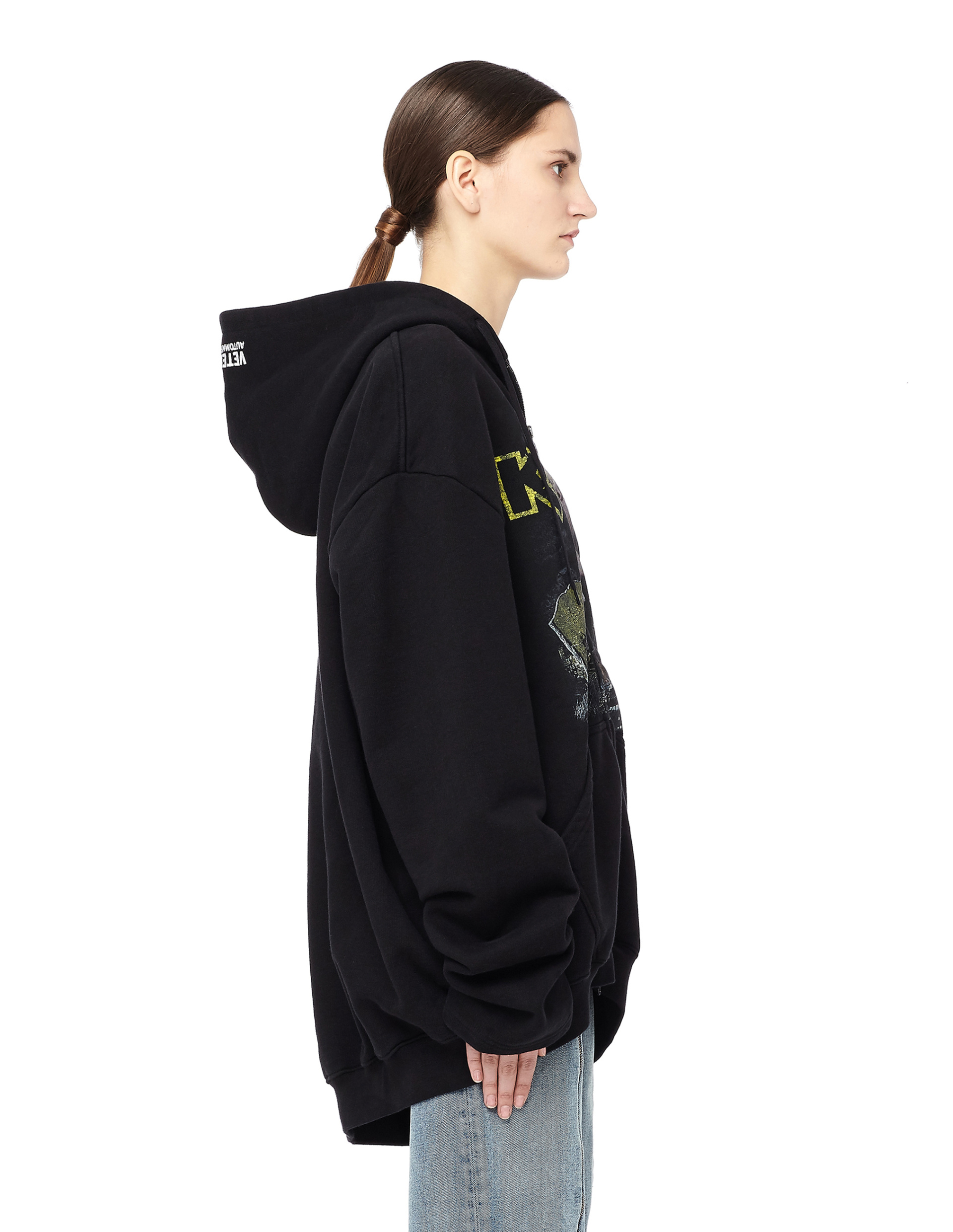 VETEMENTS Titanic Print Cotton Zip Up Hoodie