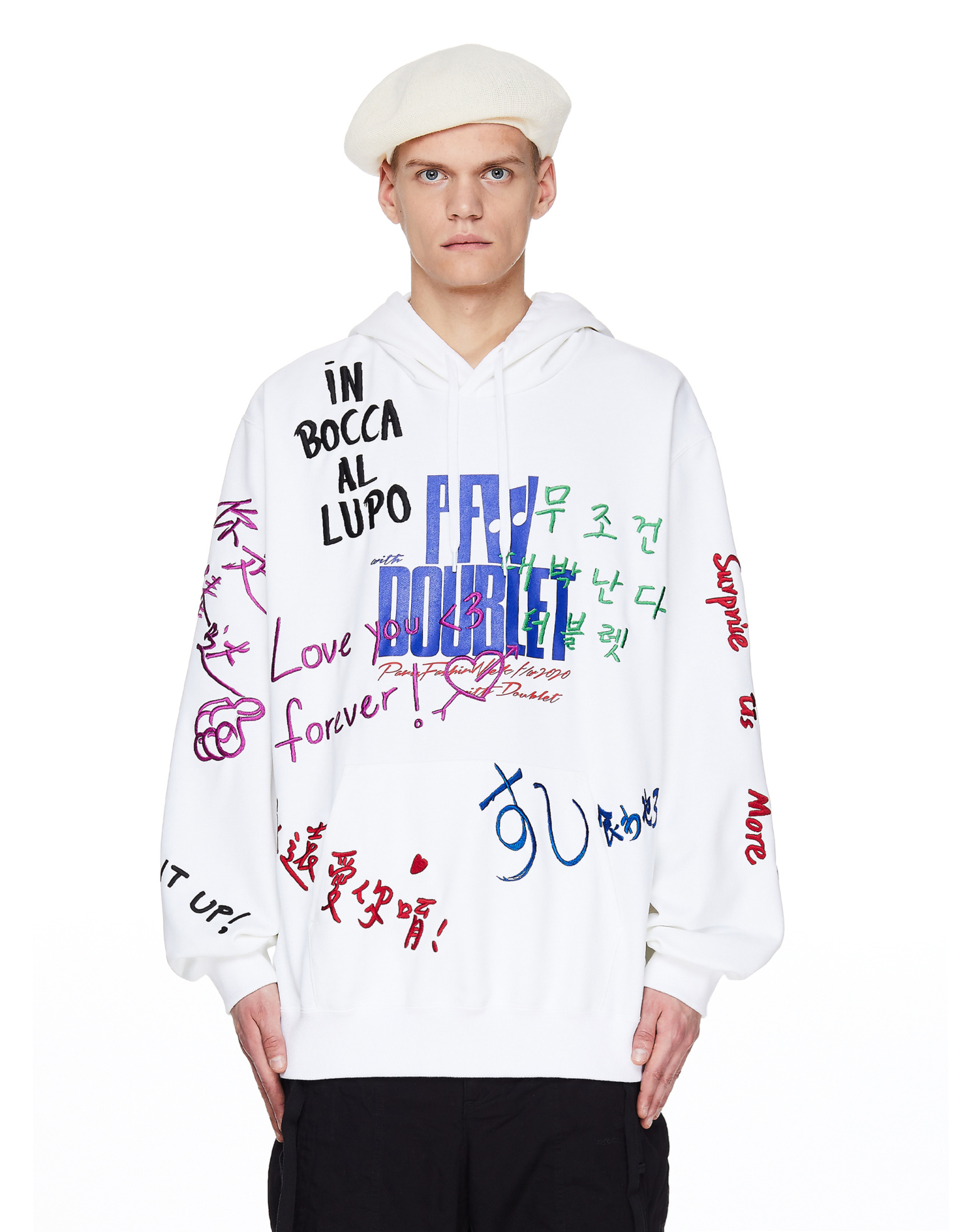 Doublet White PFW Doublet Cotton Hoodie