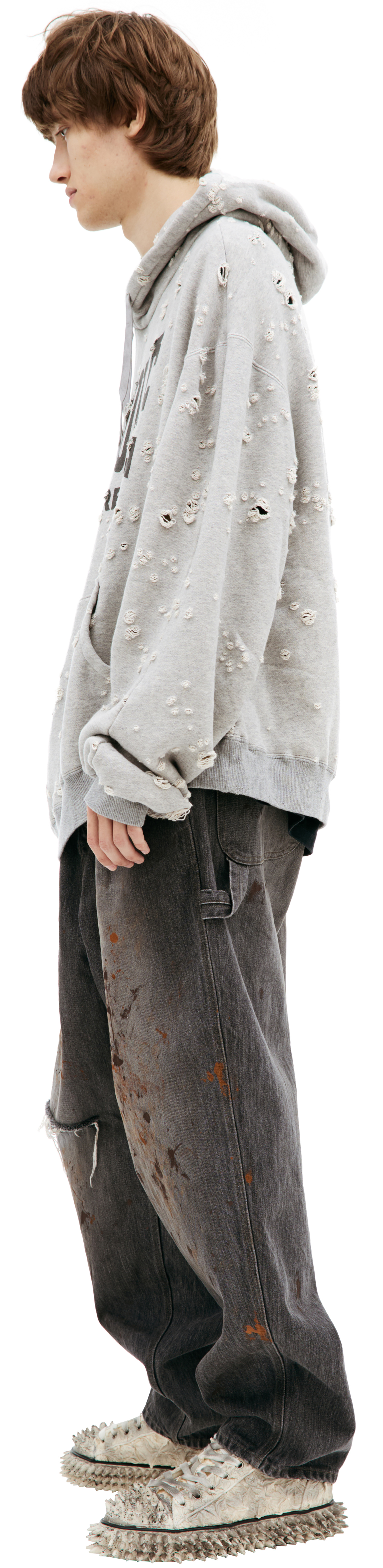 Doublet Ripped print hoodie