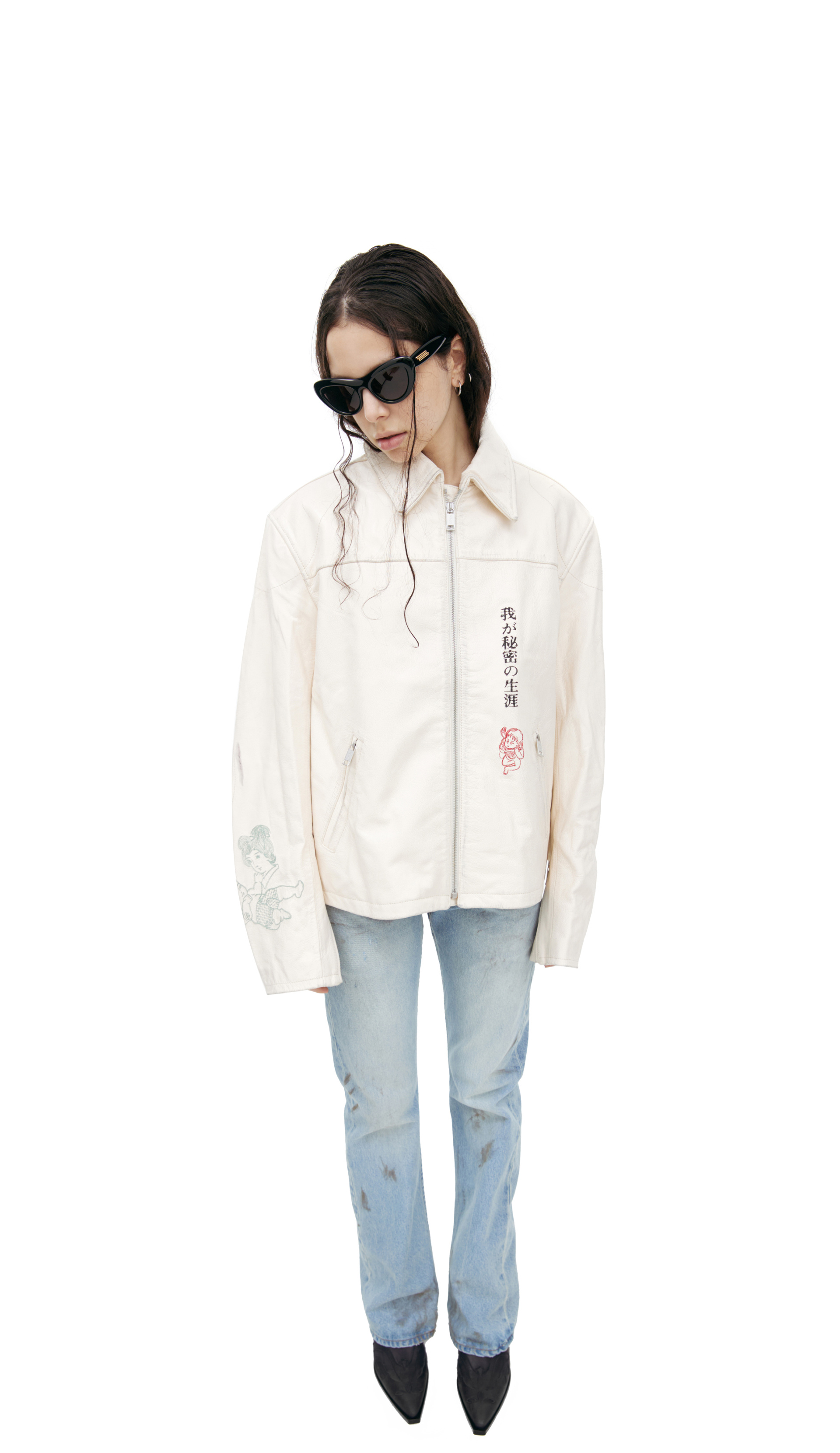 Enfants Riches Déprimés Hieroglyphic leather jacket