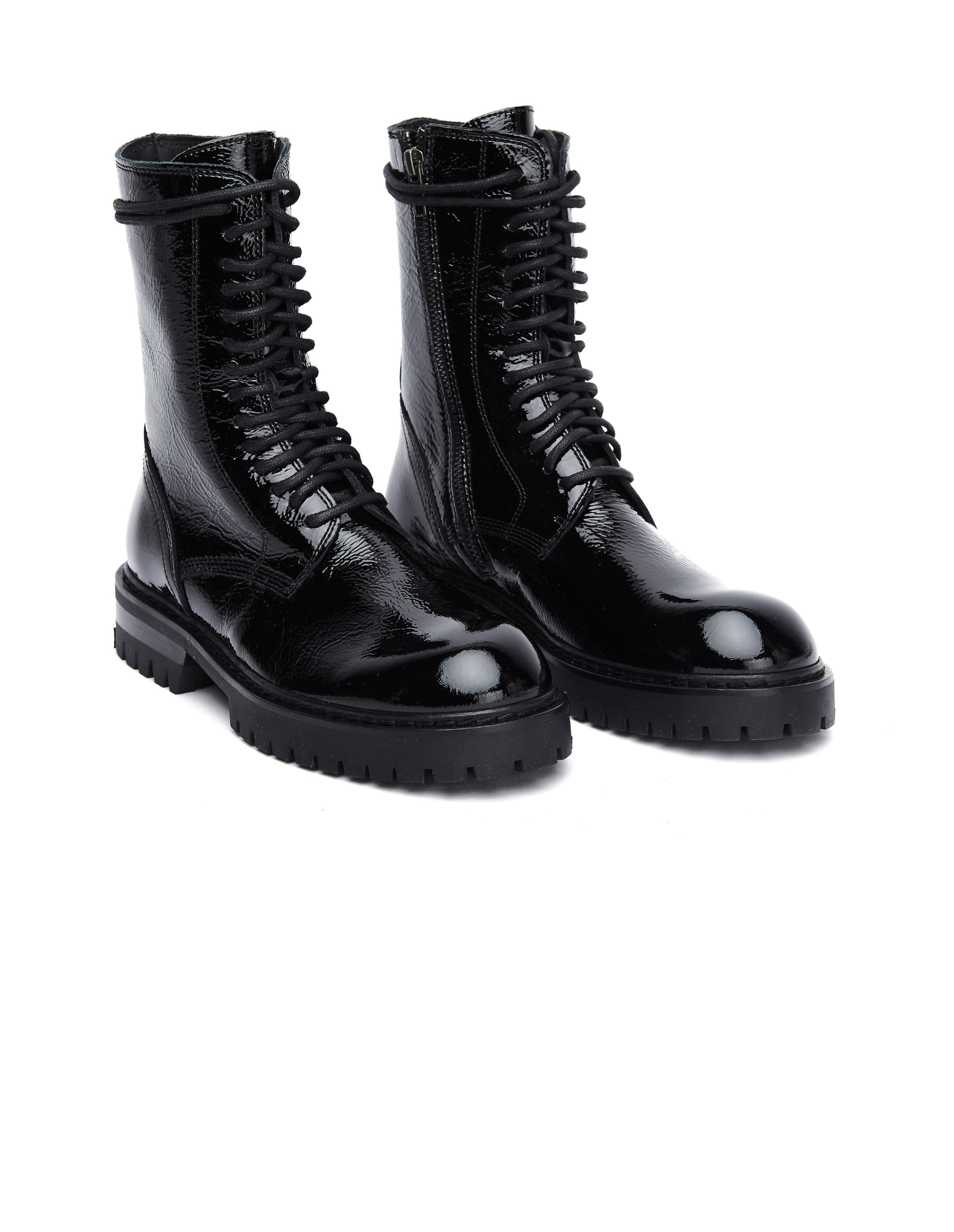 Ann Demeulemeester Black Patent Leather Boots