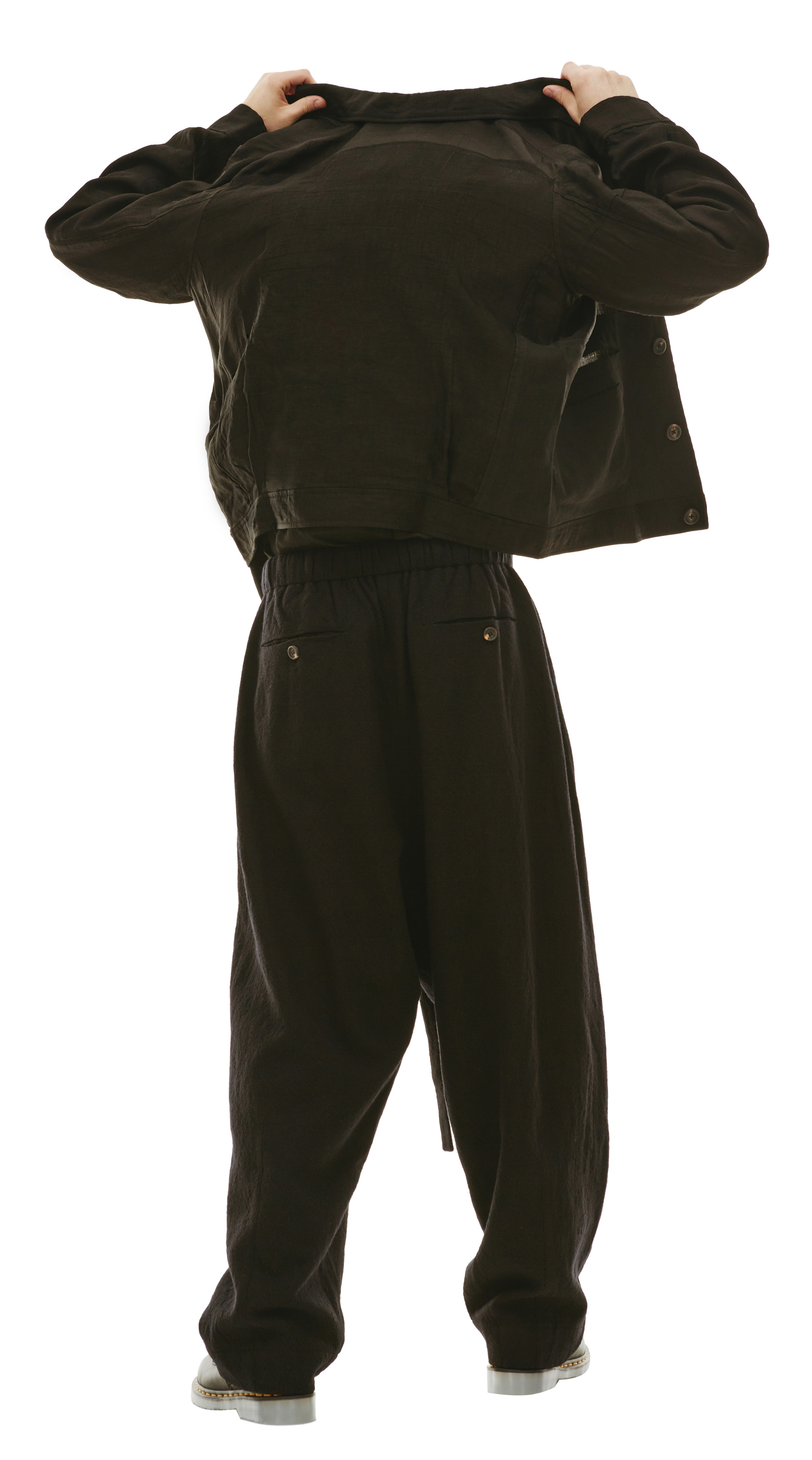 Ziggy Chen Wool waist drawstring trousers