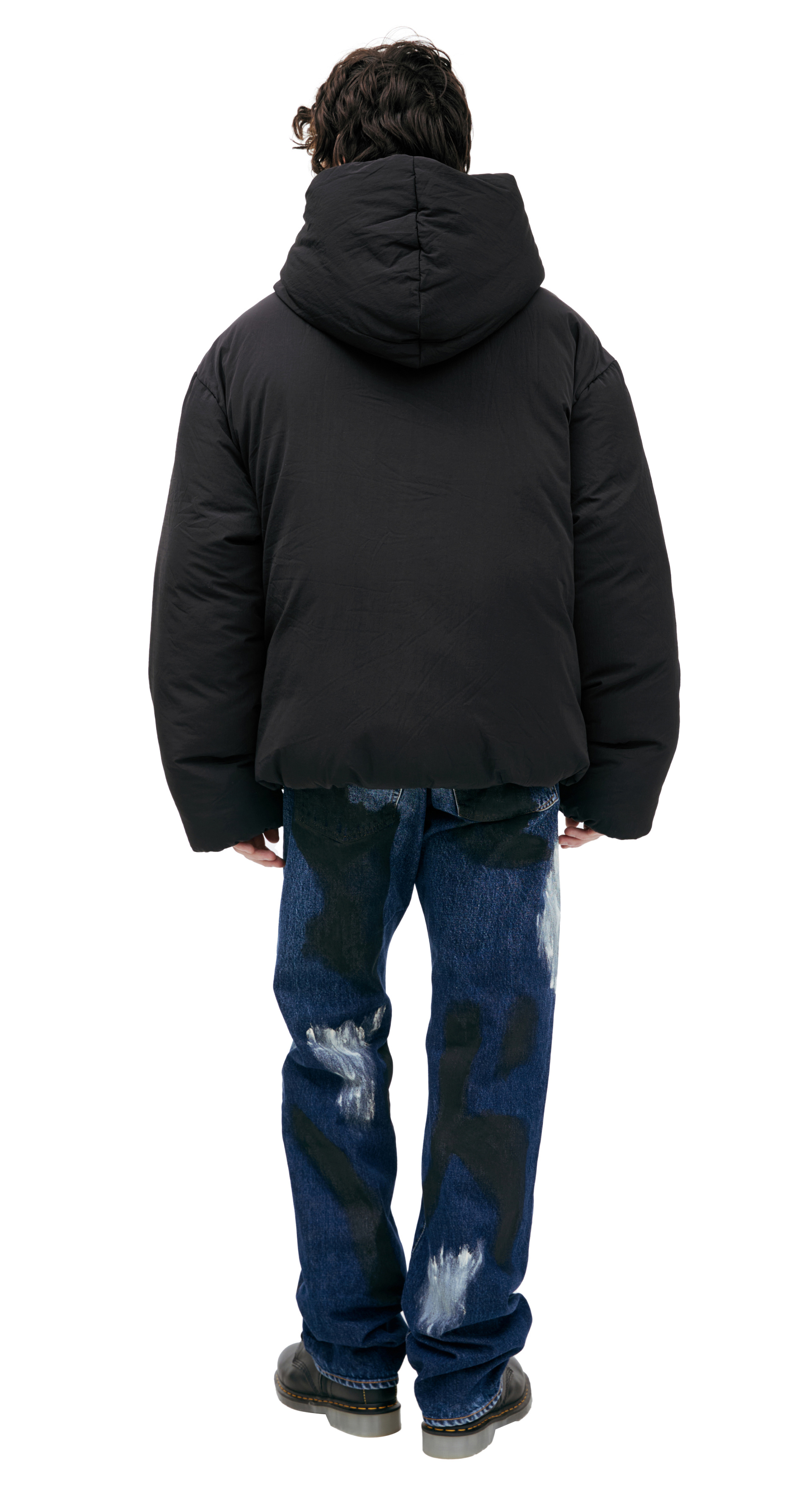 JACQUEMUS Black down jacket with logo