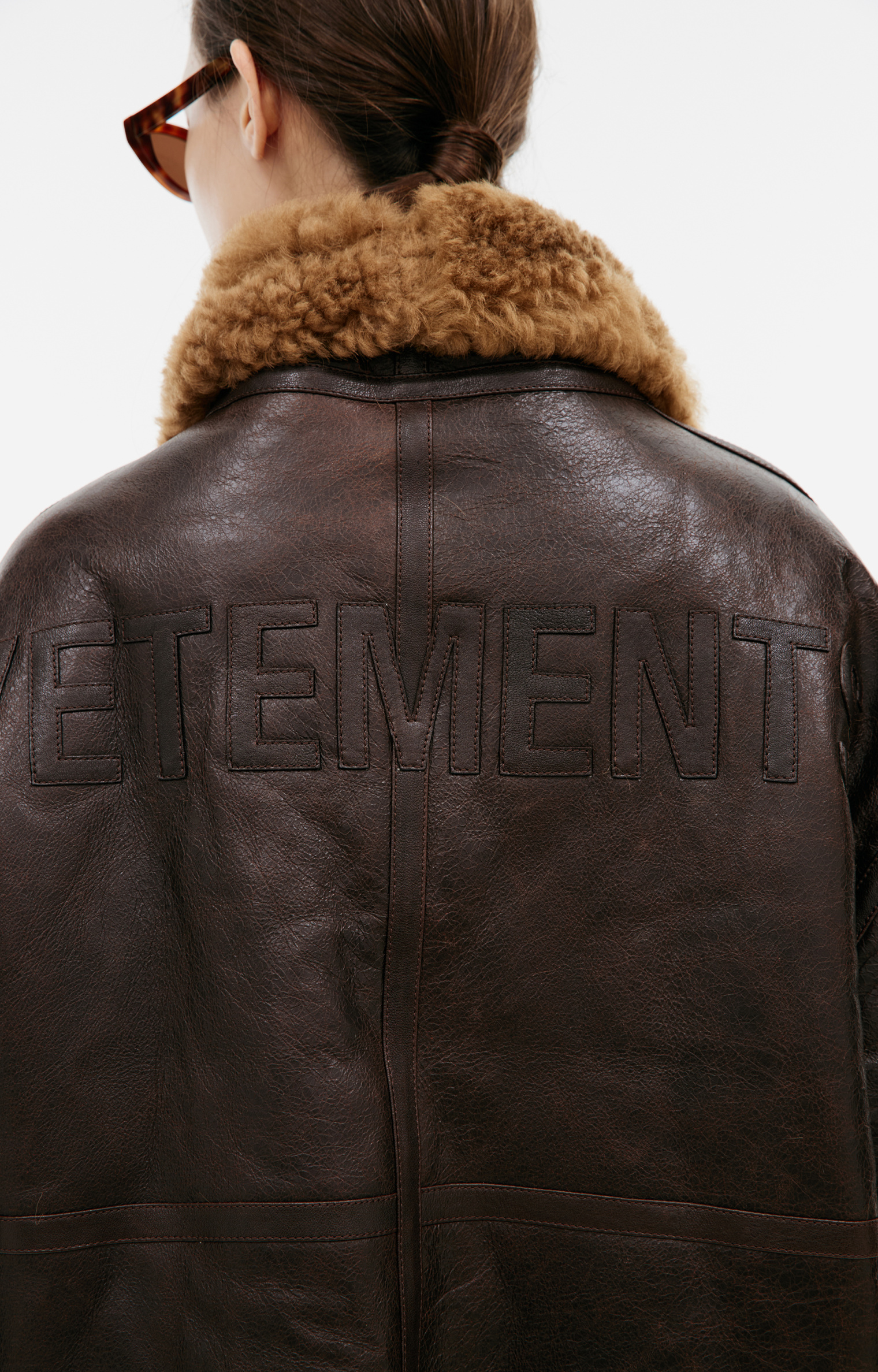 VETEMENTS Leather aviator jacket