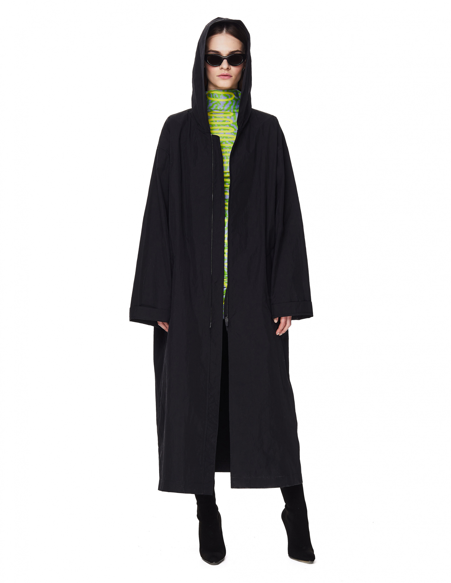 Buy Fear of God women black nylon hooded reflective logo raincoat for $648  online on SV77, 6H19-6041-NYM/blk