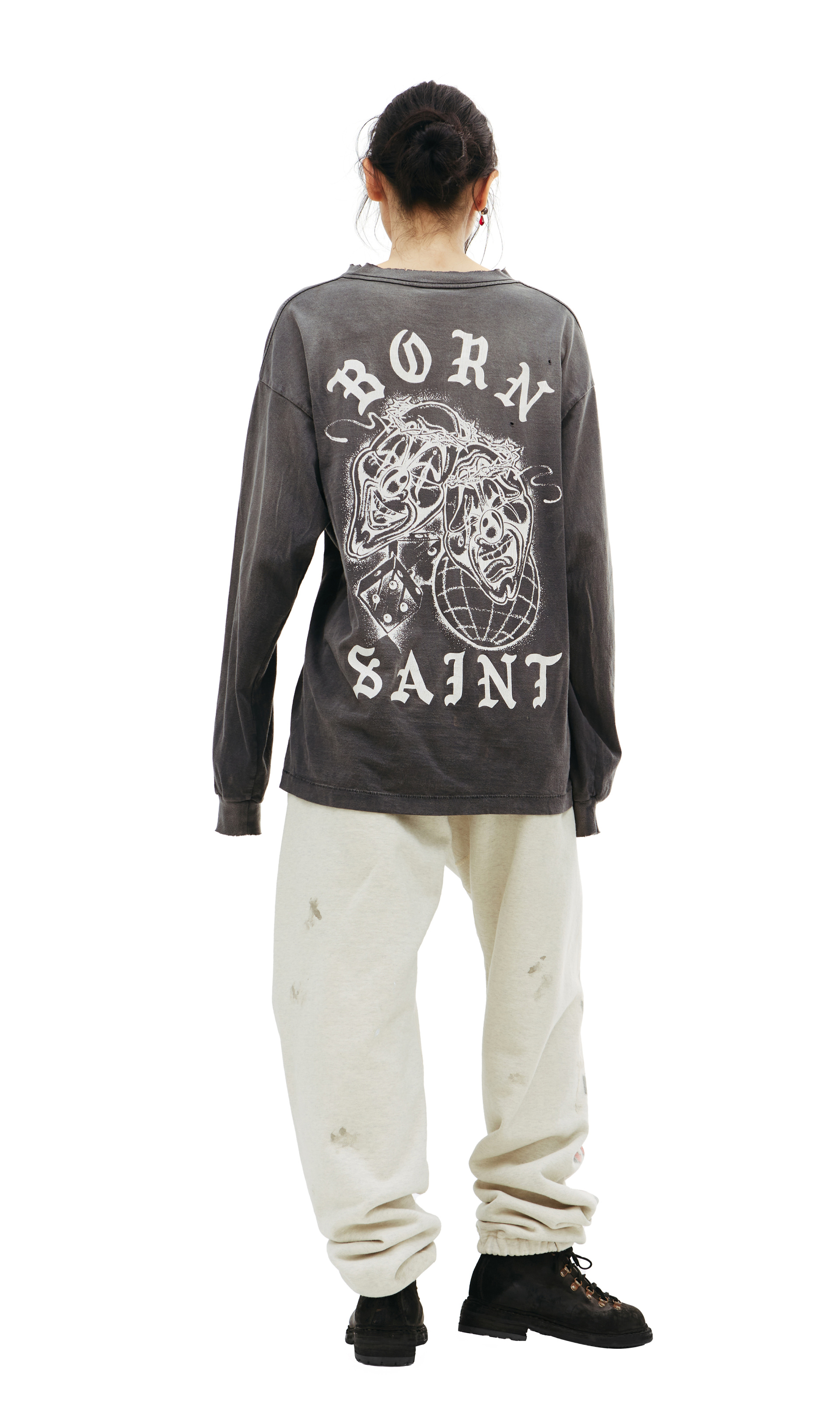 Saint Michael Saint Michael x Born x Raised distressed longsleeve t-shirt