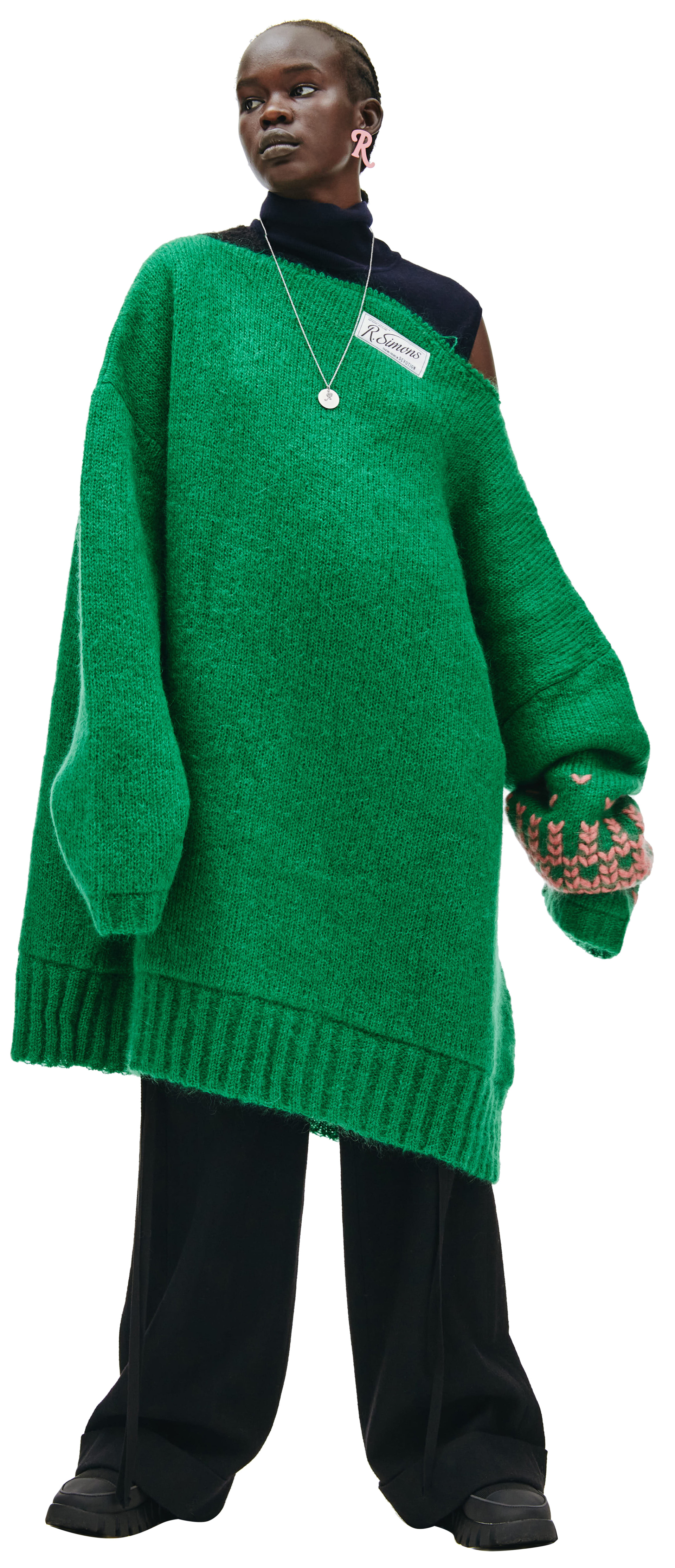 Raf Simons Oversize sweater contrasted embroiderie