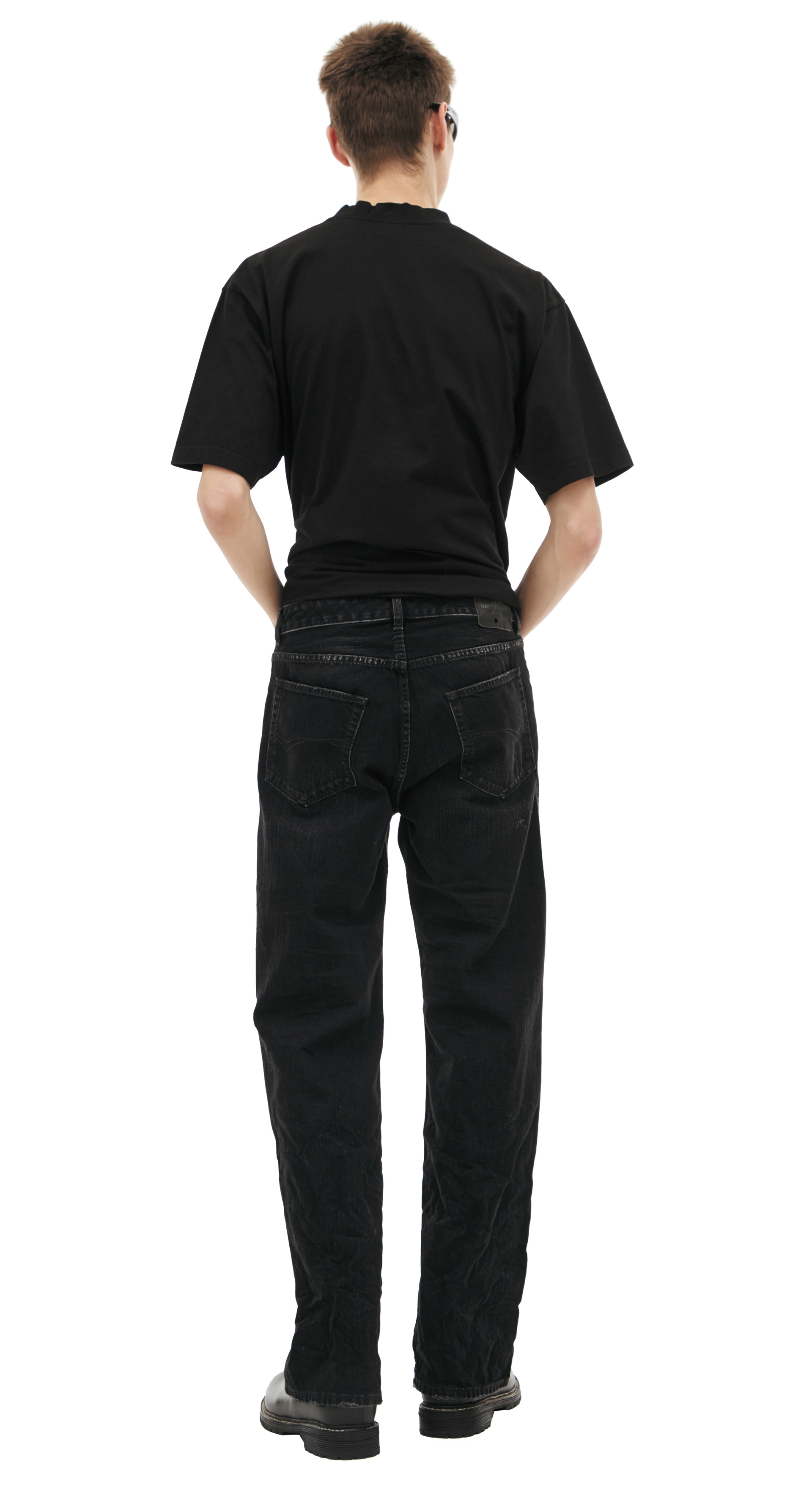 Balenciaga Wide-leg jeans with distressing