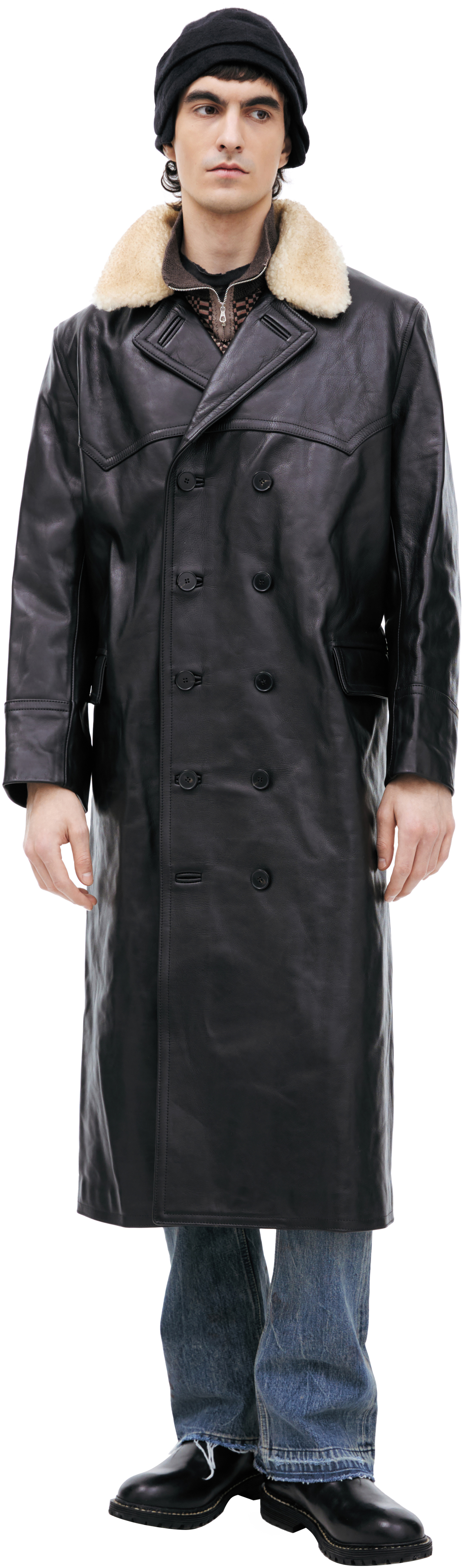 Enfants Riches Déprimés Black leather coat