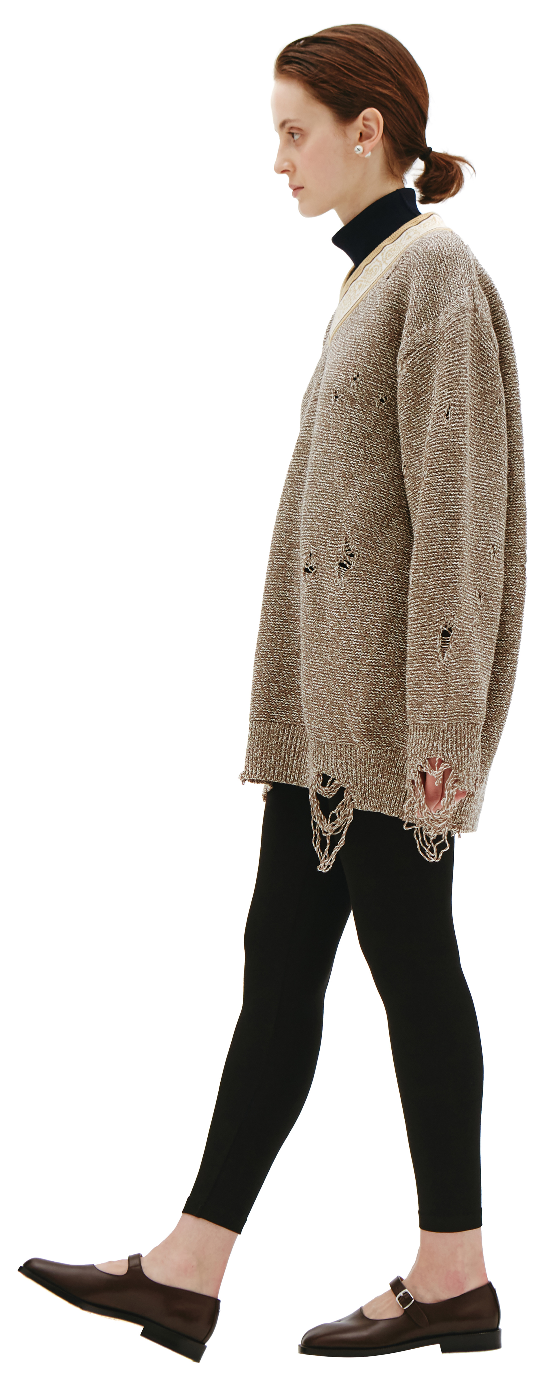 Children of the discordance V-neck ripped sweater