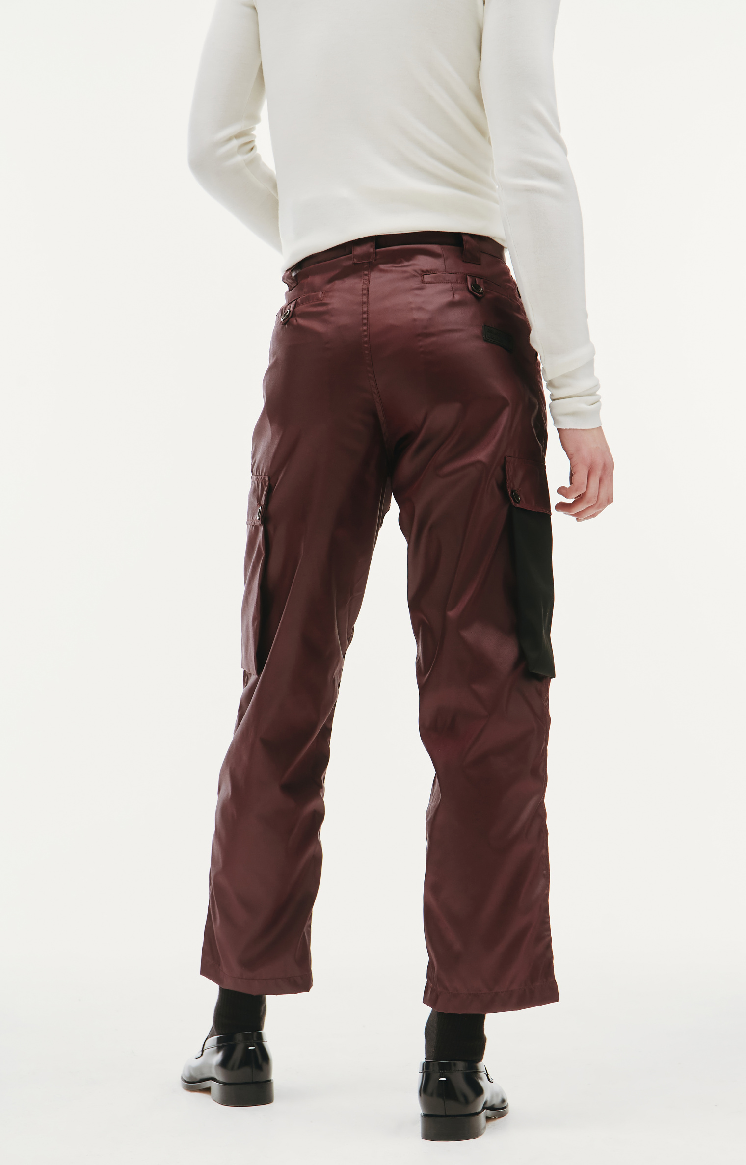 Enfants Riches Deprimes Nylon Burgundy Cargo Trousers