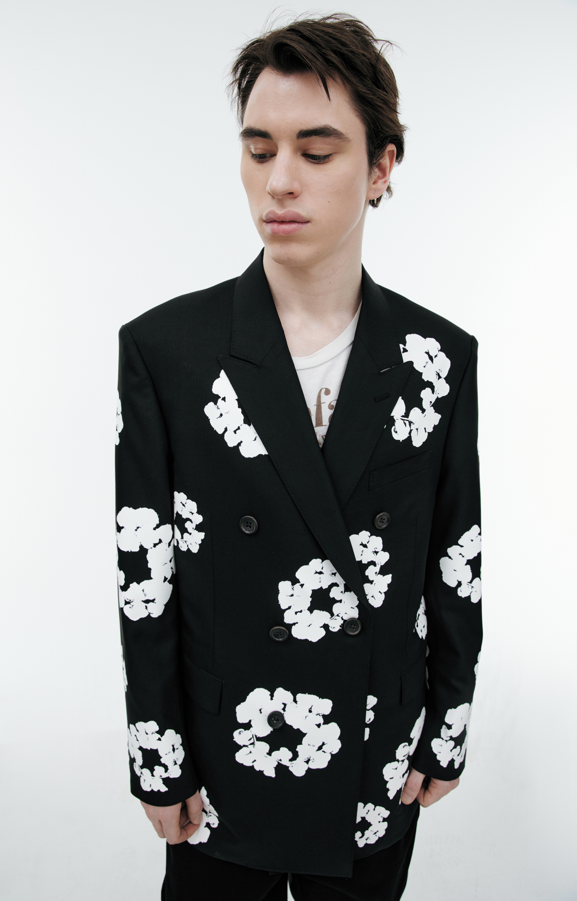 Saint Mxxxxxx Double-breasted monoprint jacket