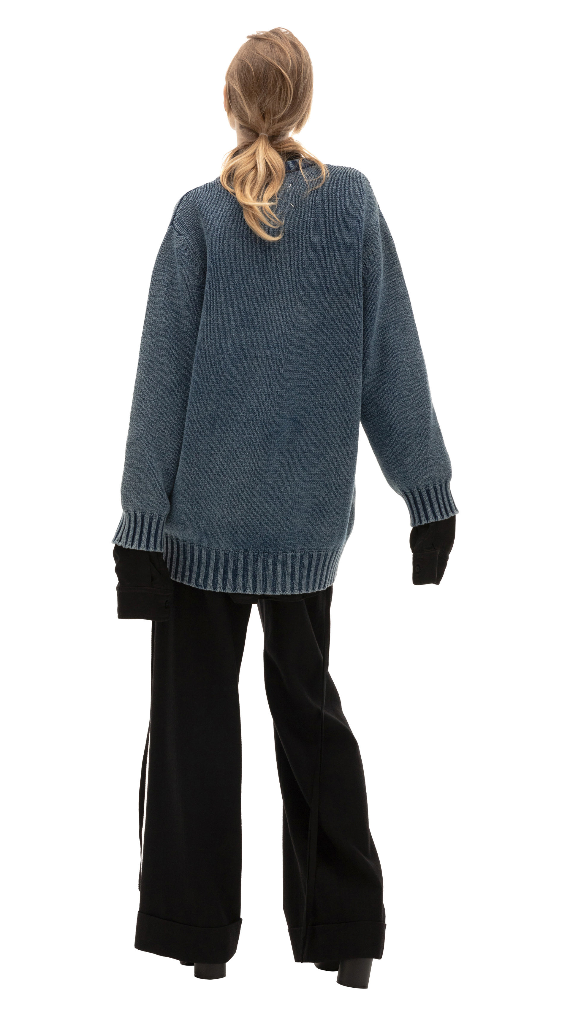 Maison Margiela V-neck Blue Sweater