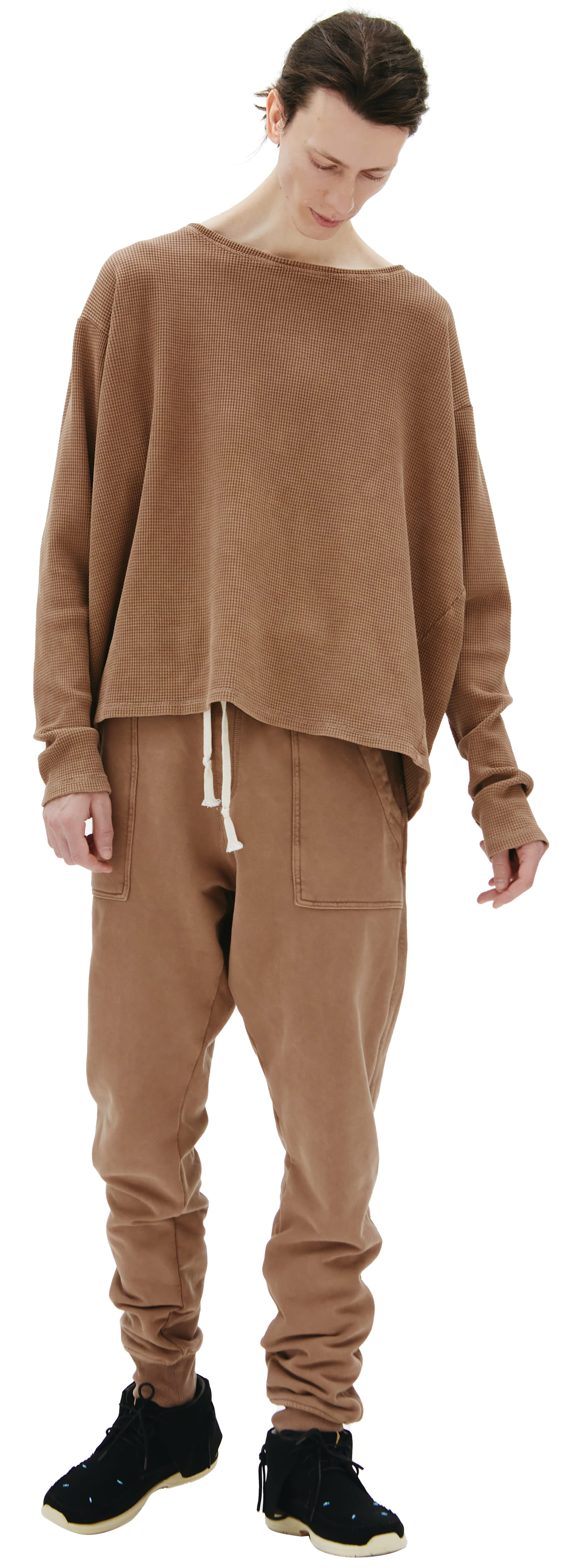 Greg Lauren Waffle round-neck longsleeve