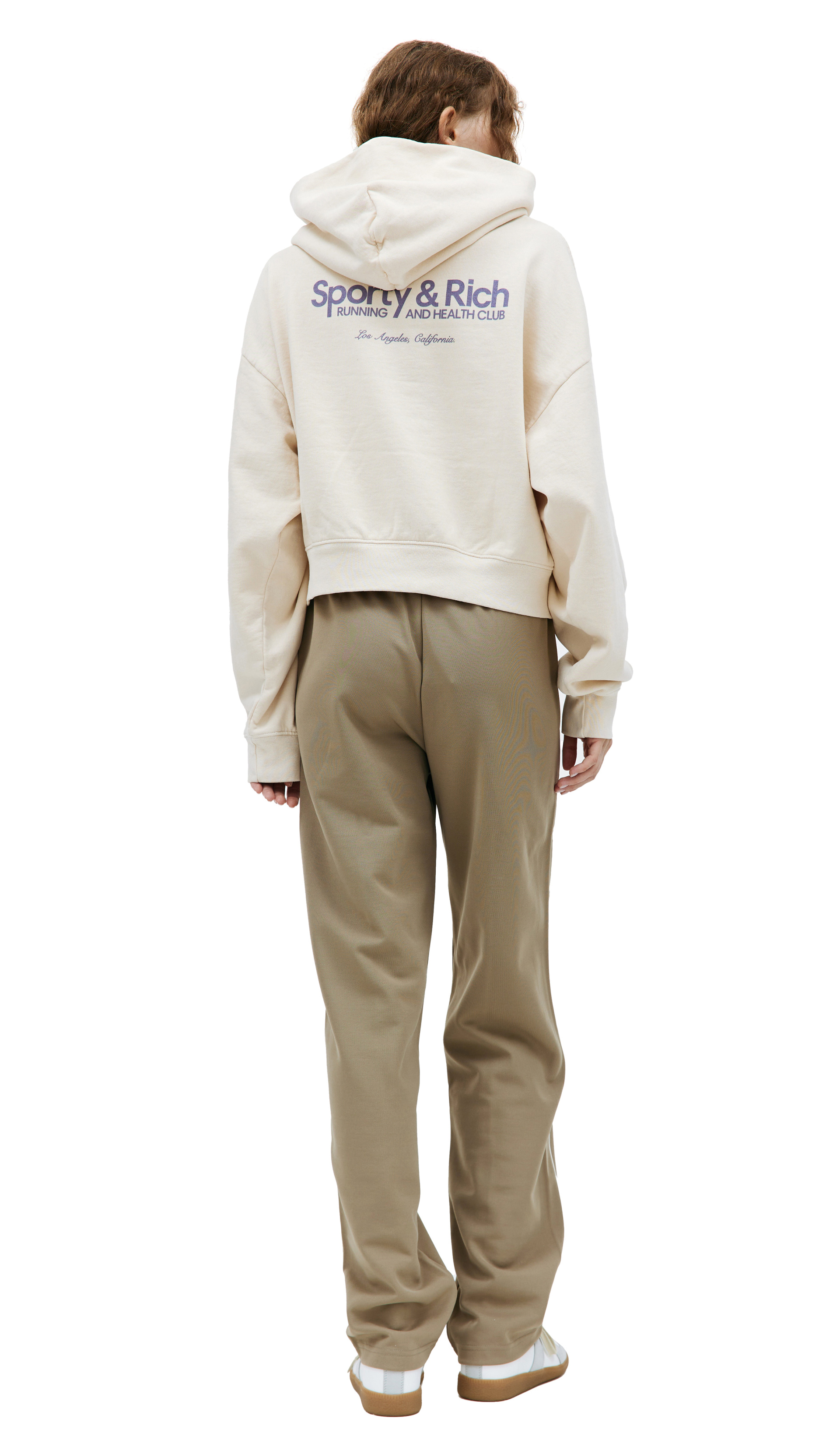 SPORTY & RICH Beige \'Running Club\' hoodie