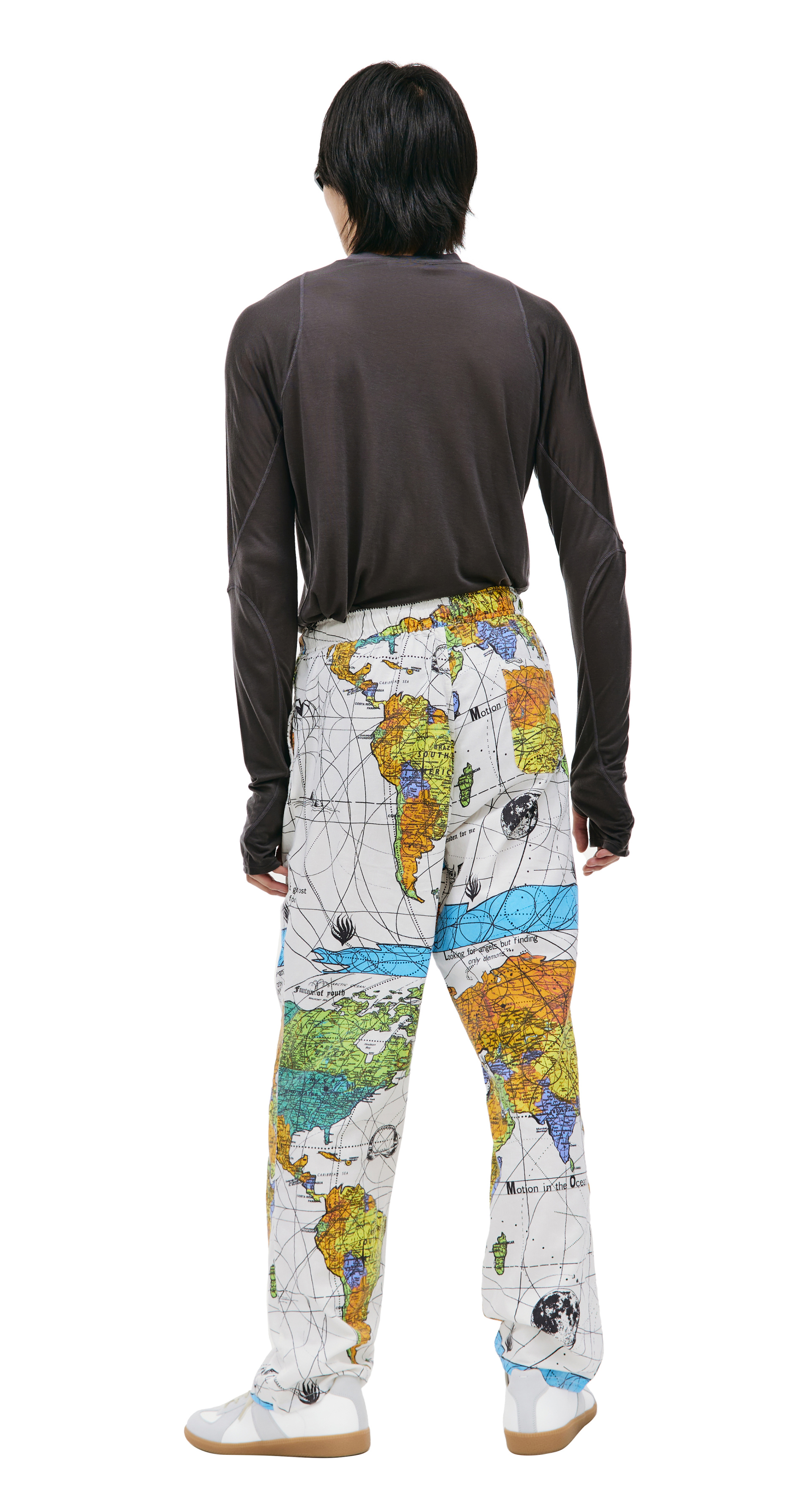 Saint Michael Saint Michael x Dr. Woo world map trousers