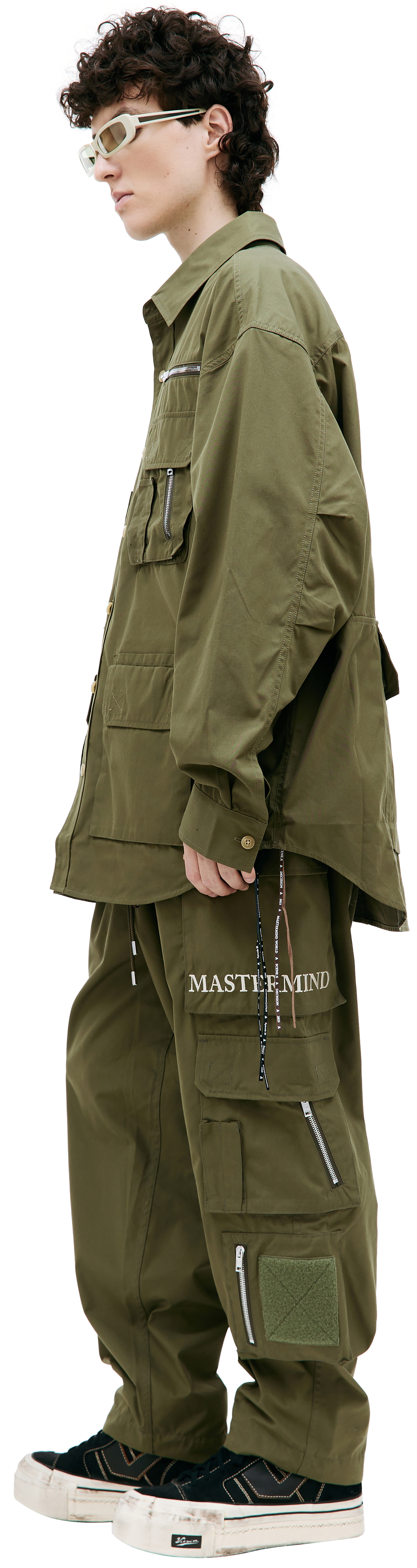 Mastermind WORLD Khaki multi pockets shirt