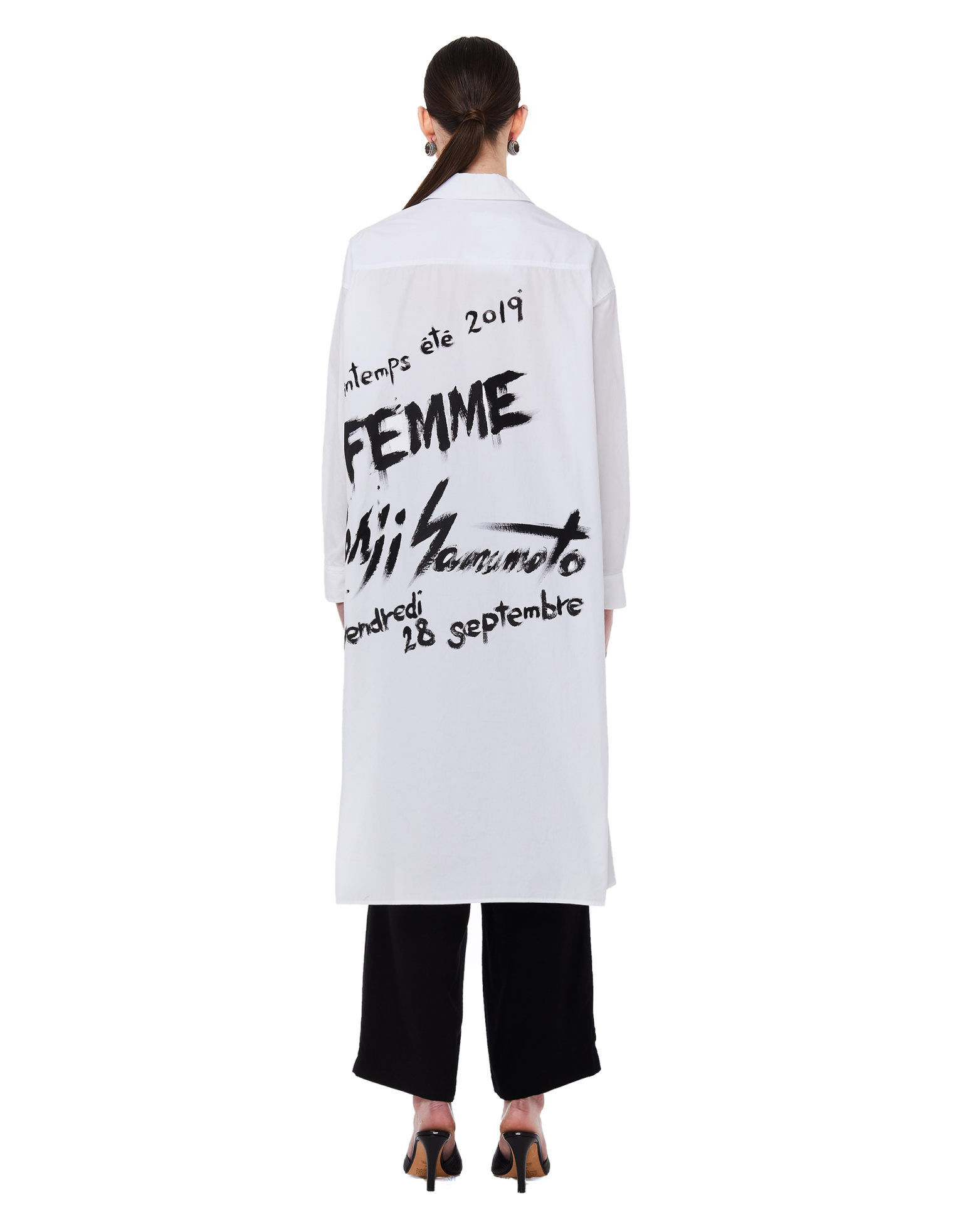 Yohji Yamamoto Elongated Printed Cotton Shirt
