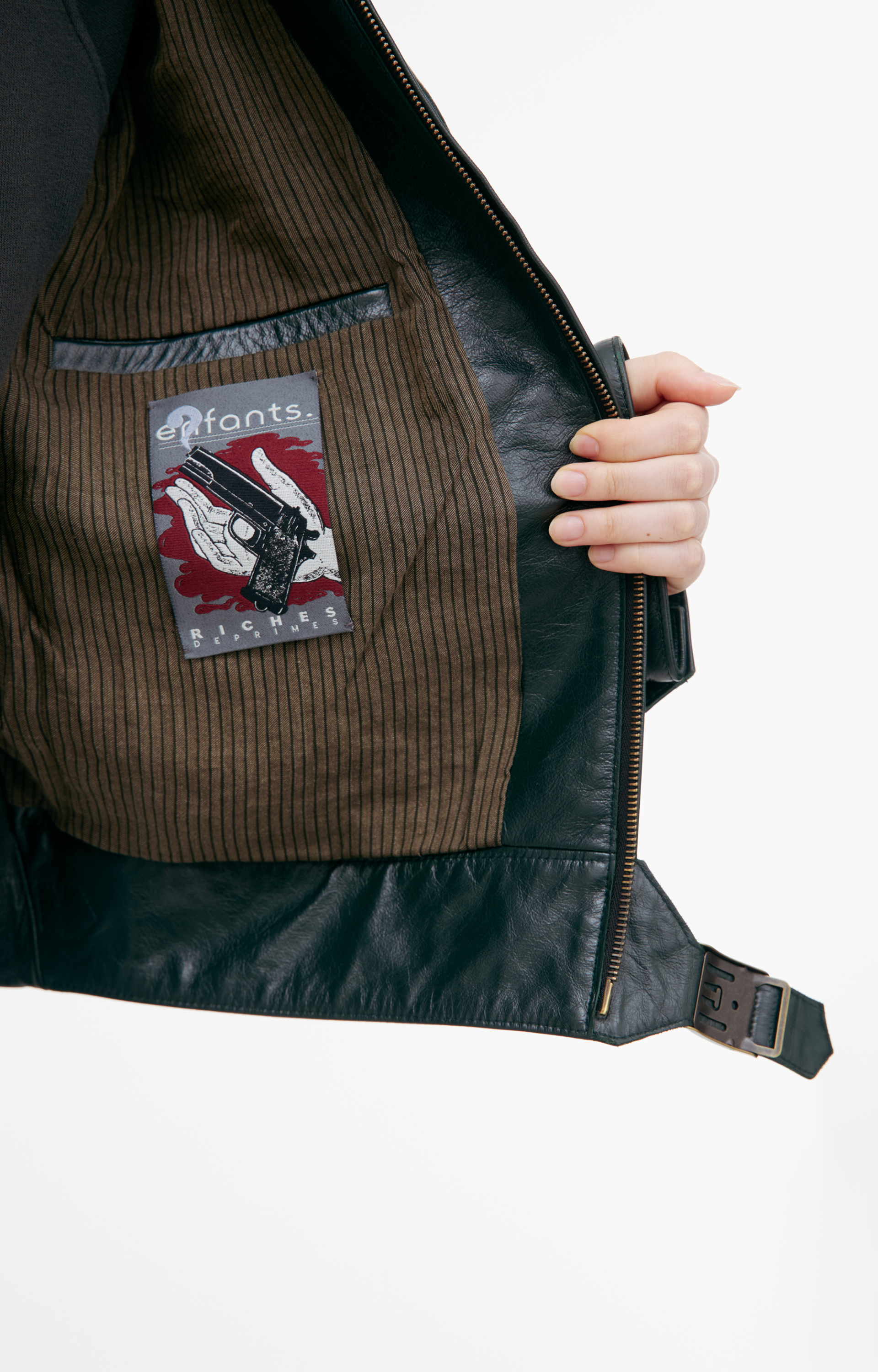 Enfants Riches Déprimés Leather jacket with zipper