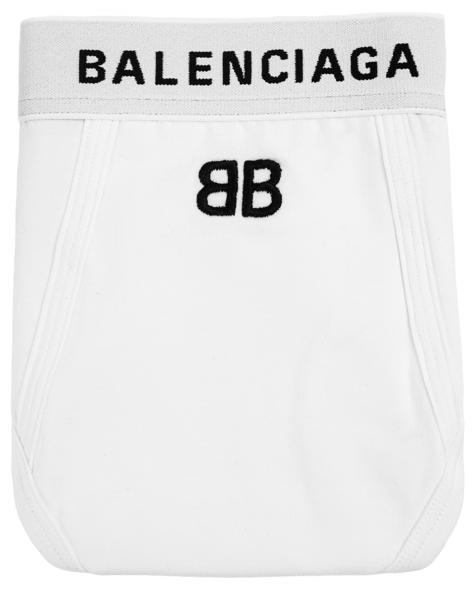 Balenciaga White High Waist Briefs With Logo