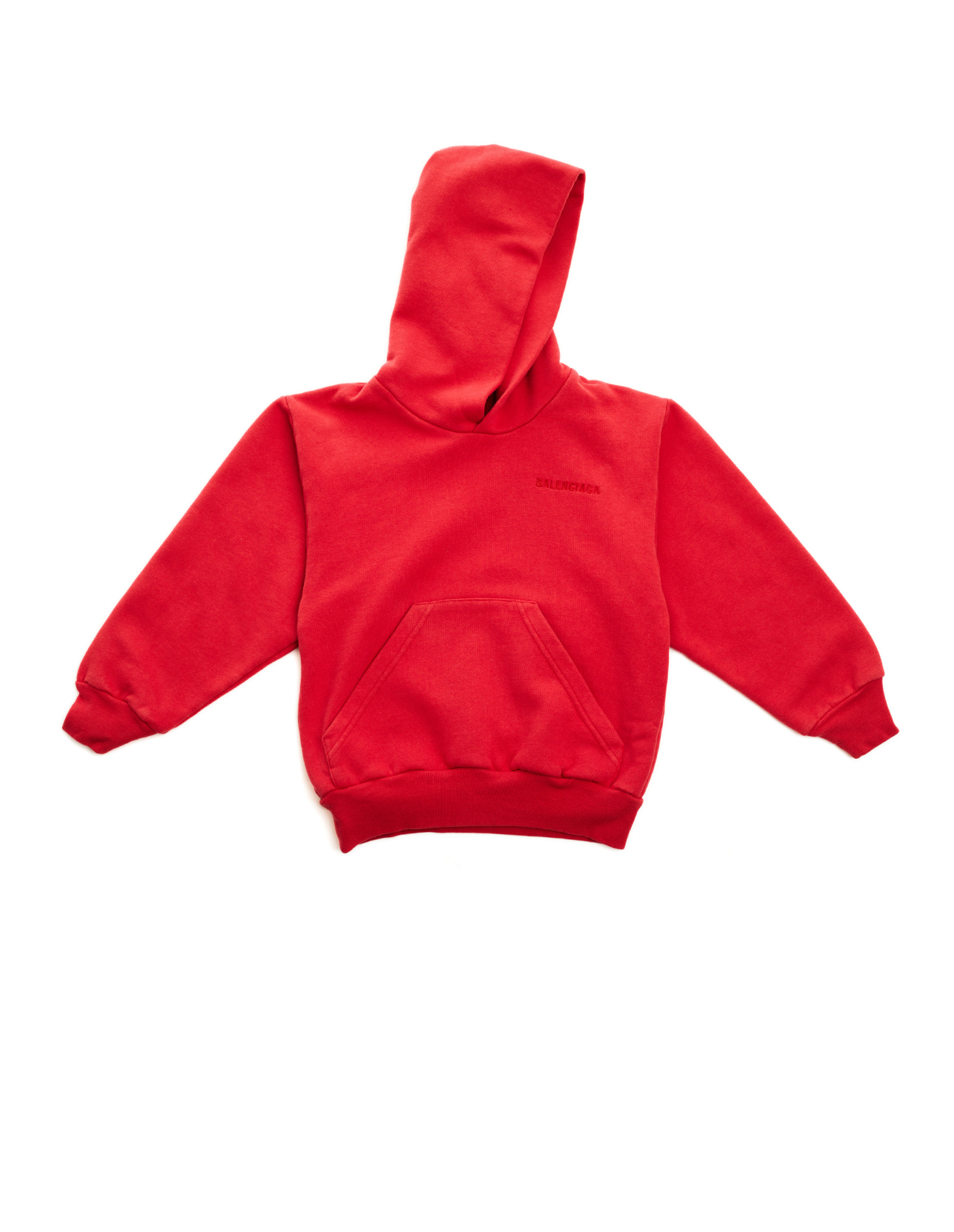 Balenciaga Kids Красное худи с вышитым логотипом