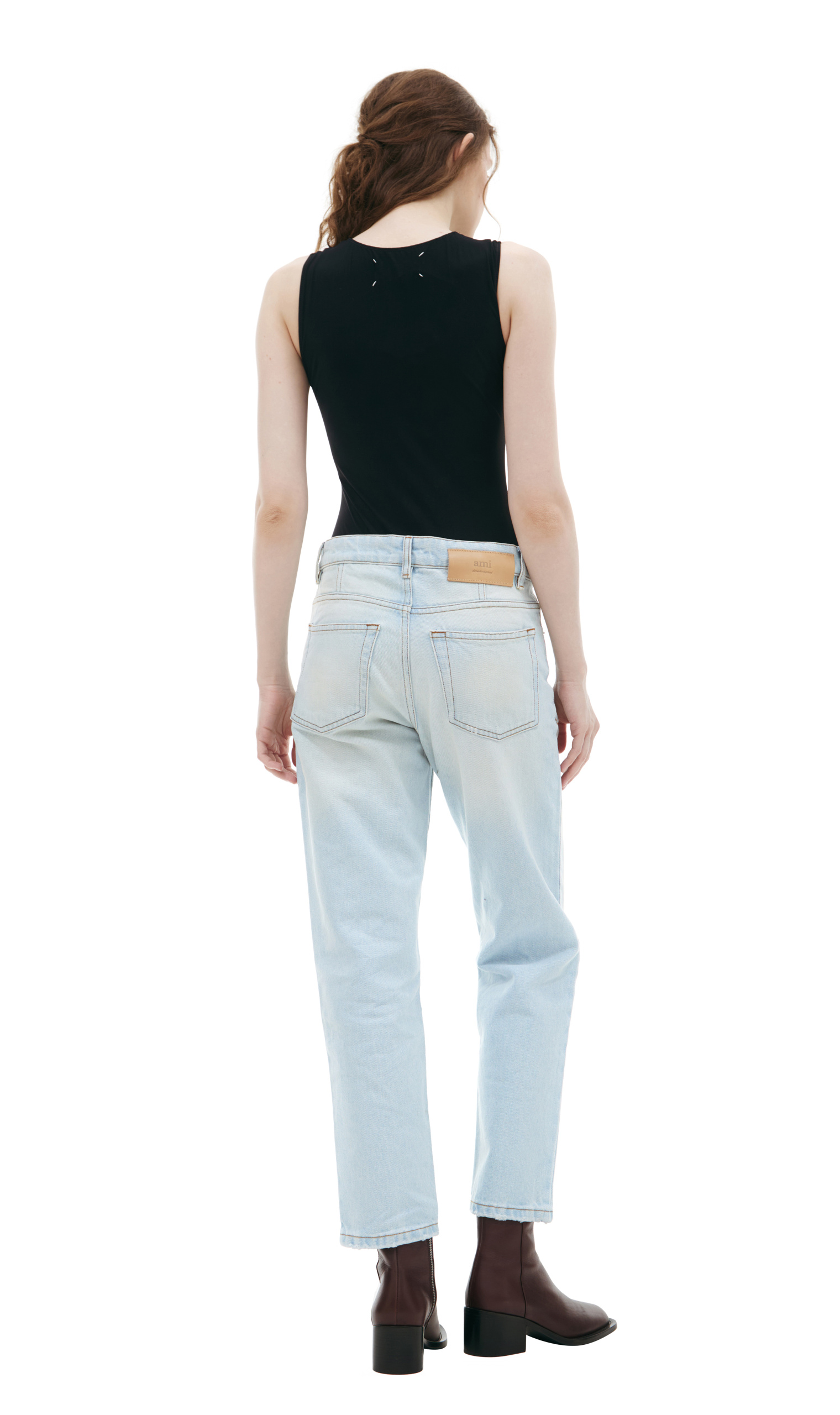 AMI PARIS Straight jeans with patch