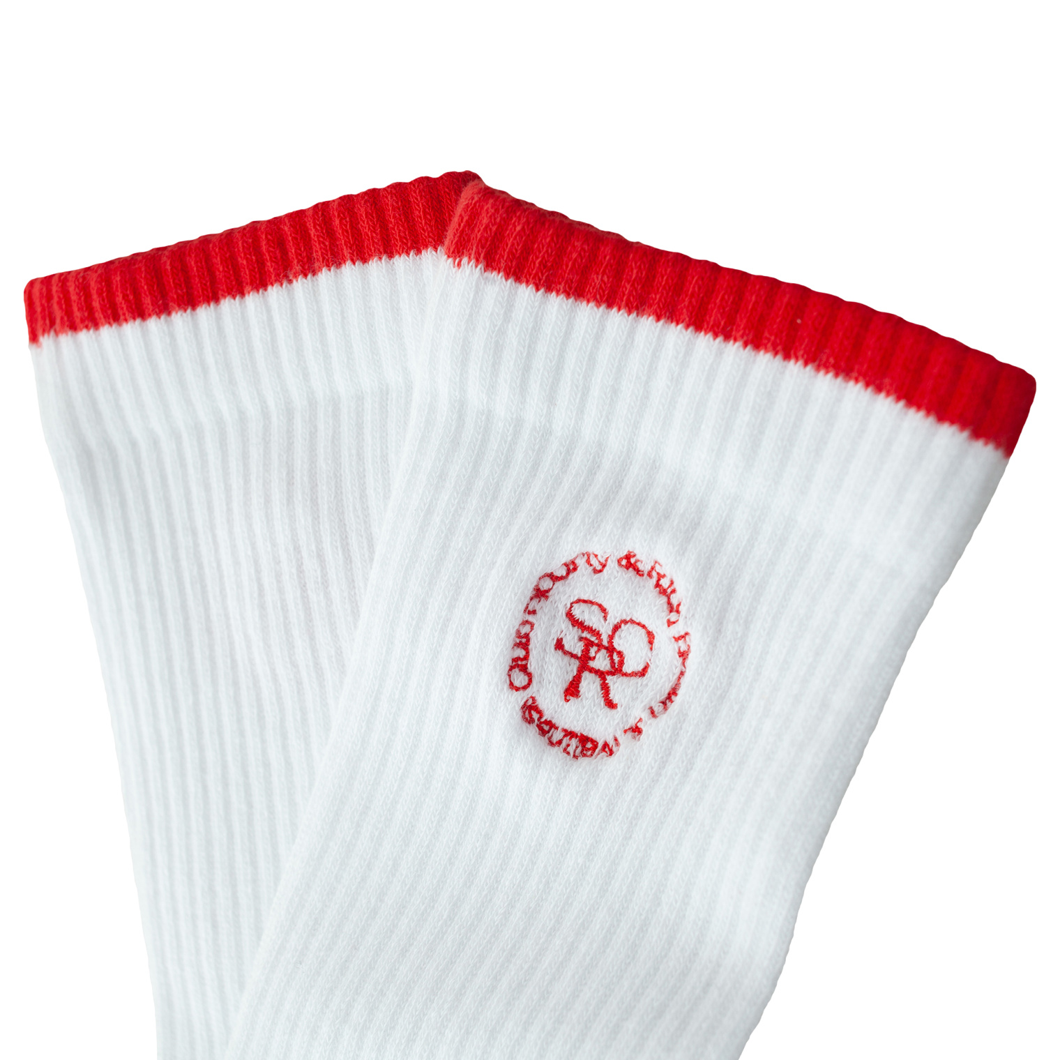 SPORTY & RICH White logo socks