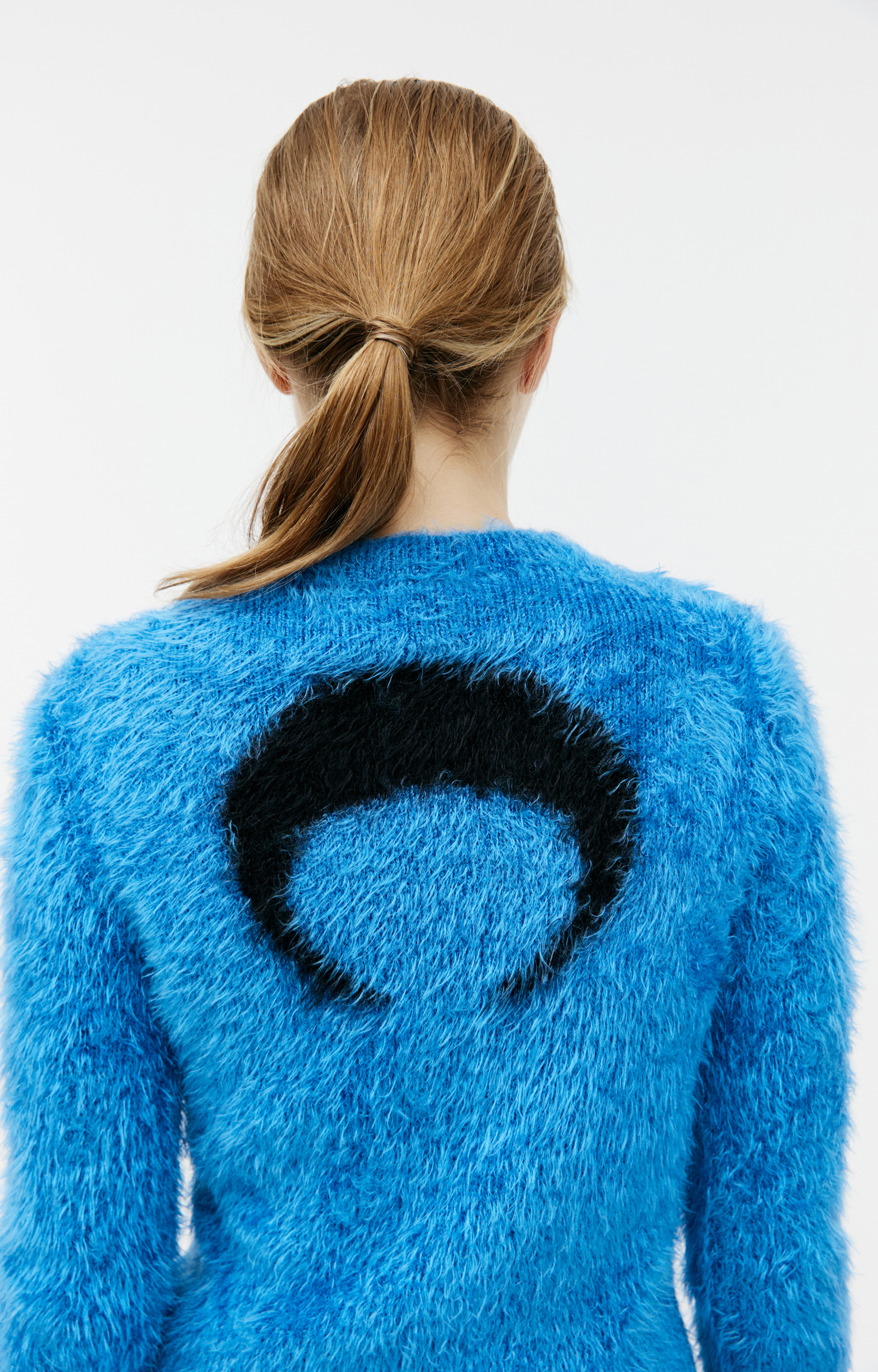 MARINE SERRE Blue wild puffy sweater