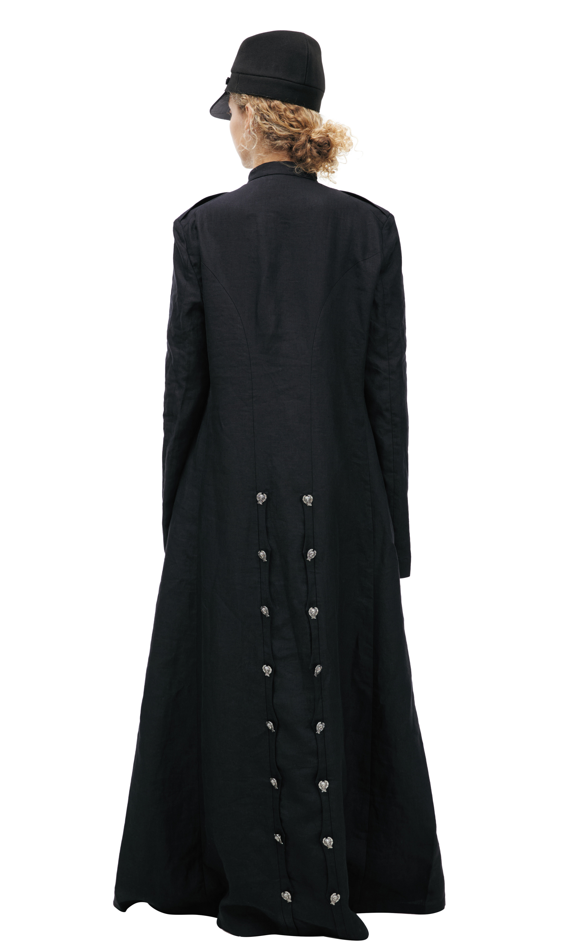 Enfants Riches Déprimés LINEN PRIEST COAT WITH CHERUB BUTTONS