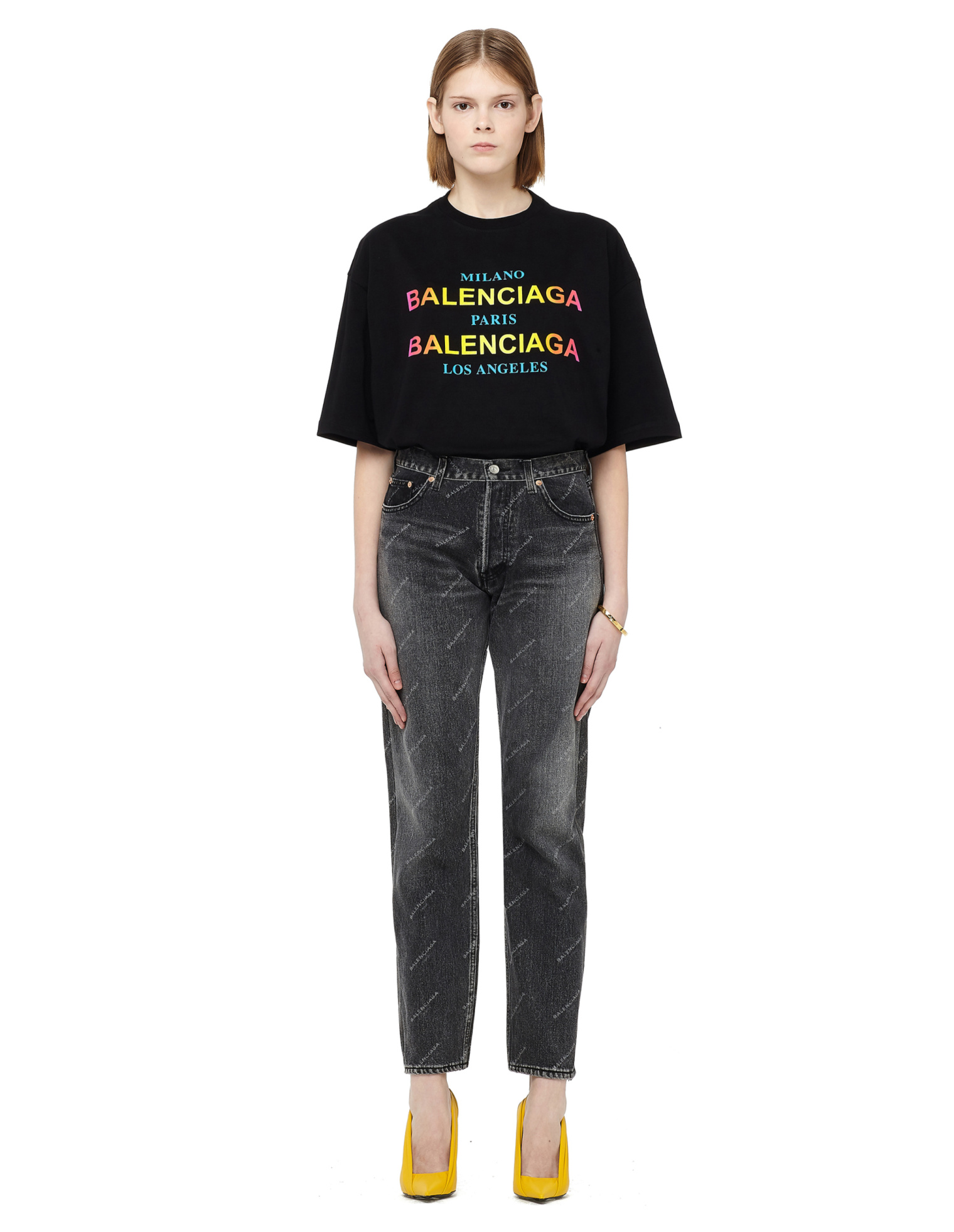 Balenciaga Хлопковая футболка с новым логотипом