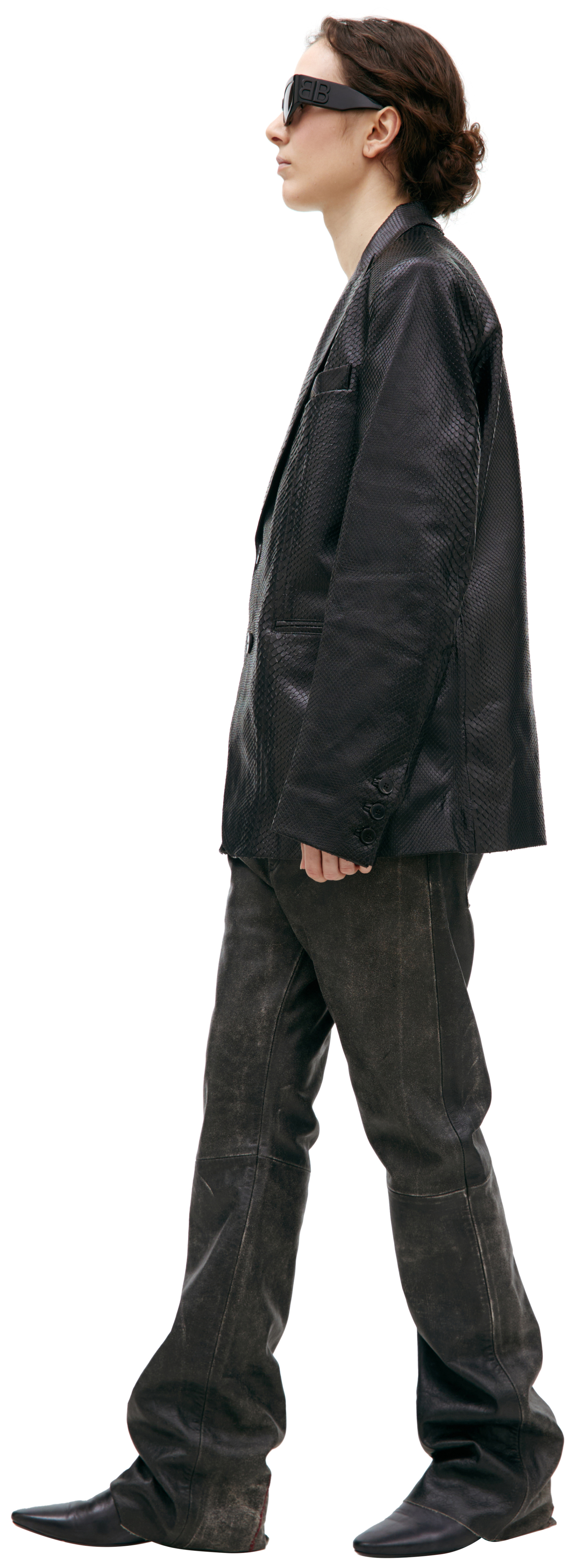 Enfants Riches Déprimés Single-breasted leather blazer