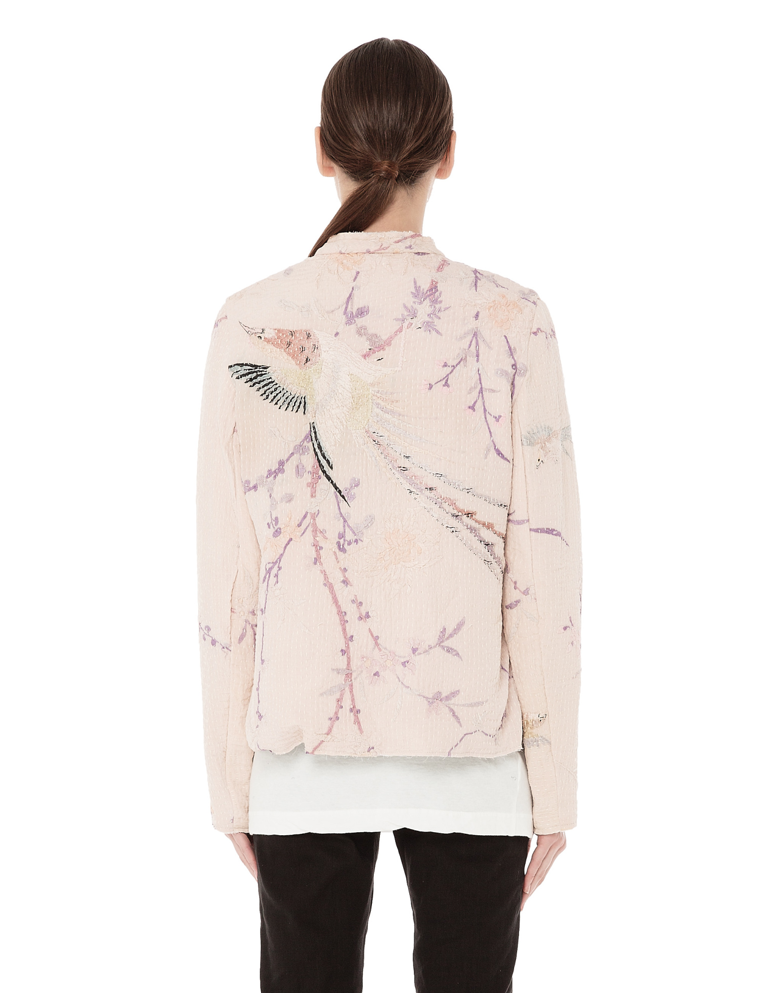 By Walid Embroidered silk bomber jacket