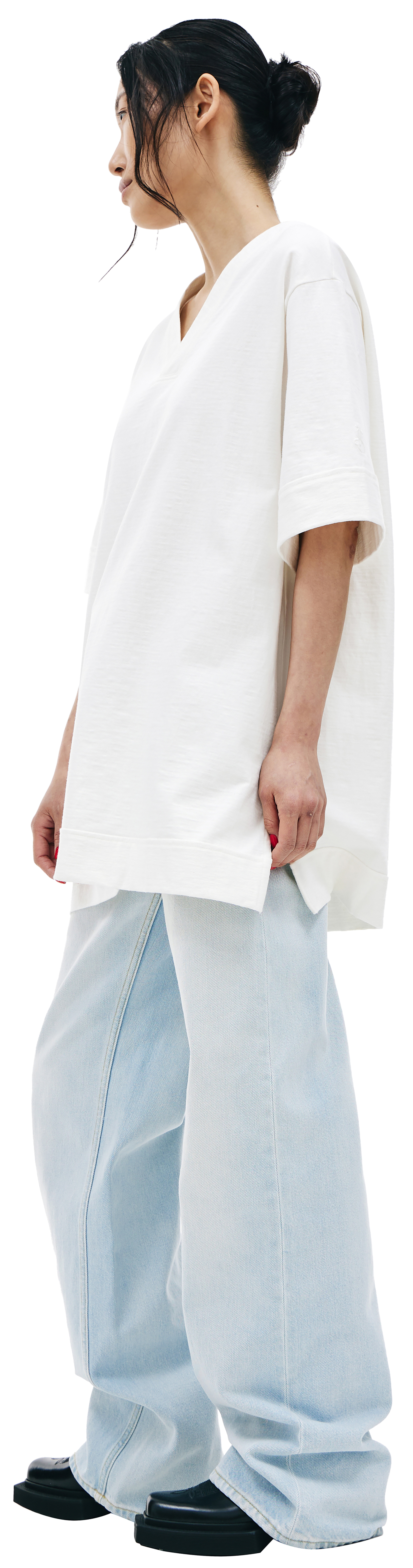 Jil Sander White V-Neck T-Shirt
