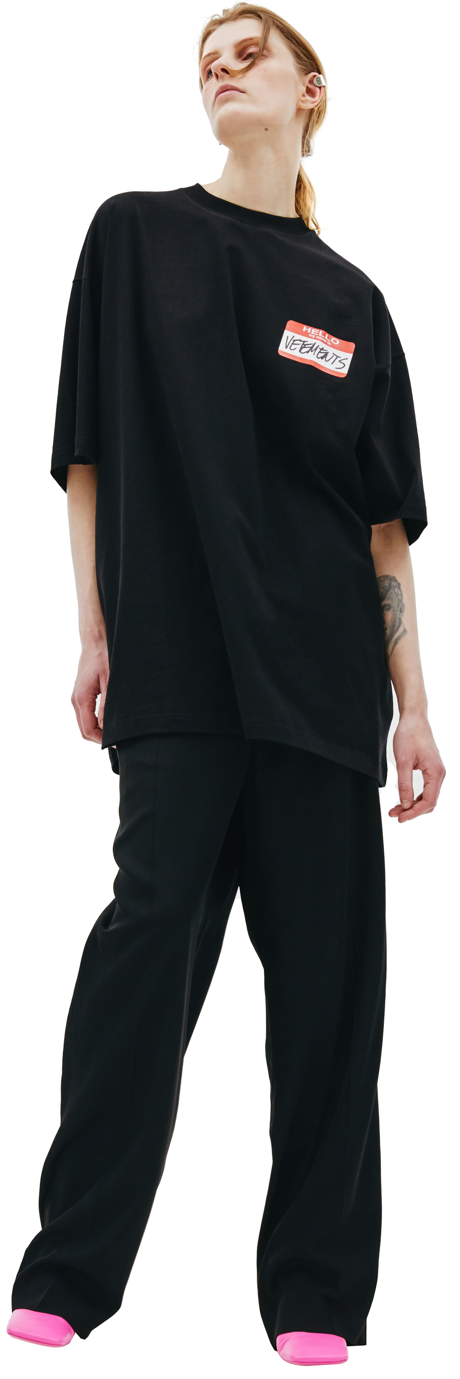 VETEMENTS Black printed t-shirt